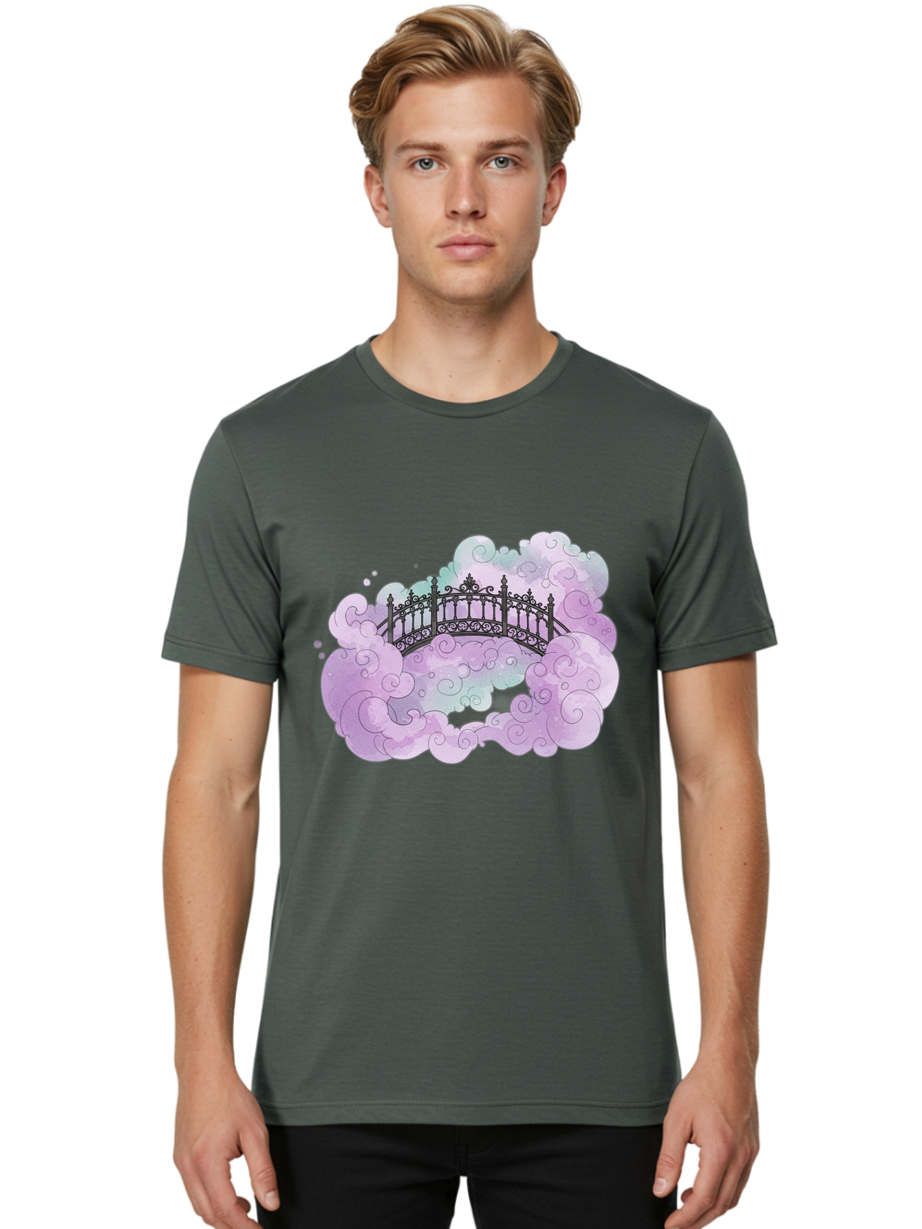 Bridge-In-Clouds Men'S Graphic Tee, 100% Cotton, Comfortable Casual Summer Wear, Machine Washable, Vintage Camera, Old Camera, Antique Camera, Black Camera, Classic Photography, Photography Equipment, Nostalgic Device, Film Camera, Camera Art Bae906