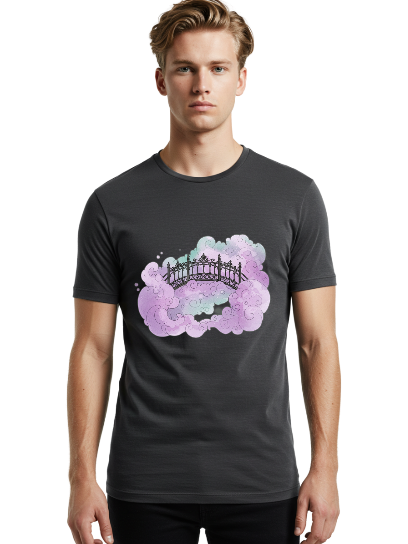 Bridge-In-Clouds Men'S Graphic Tee, 100% Cotton, Comfortable Casual Summer Wear, Machine Washable, Vintage Camera, Old Camera, Antique Camera, Black Camera, Classic Photography, Photography Equipment, Nostalgic Device, Film Camera, Camera Art Bae906