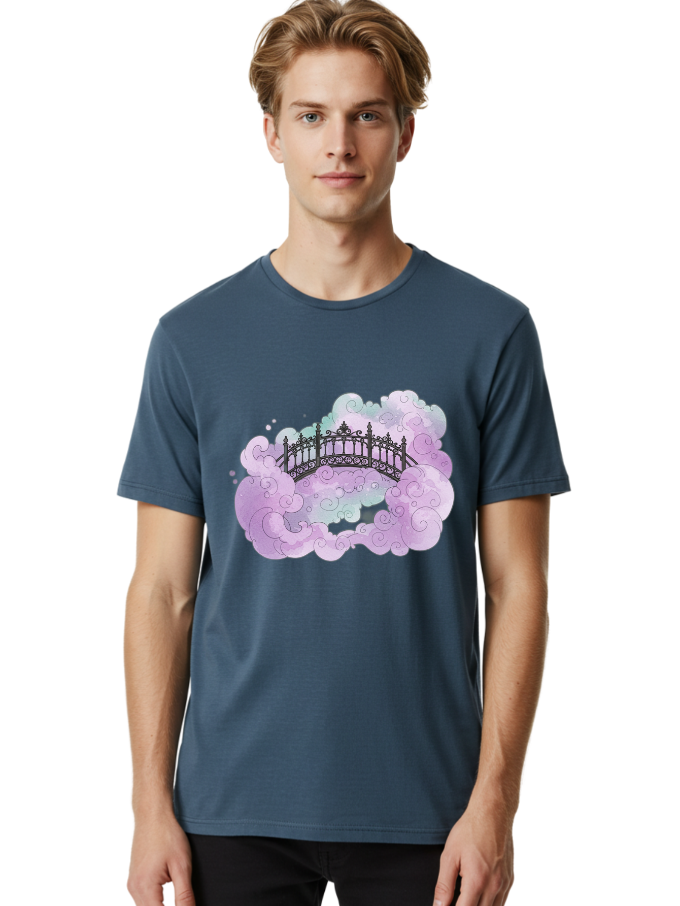 Bridge-In-Clouds Men'S Graphic Tee, 100% Cotton, Comfortable Casual Summer Wear, Machine Washable, Vintage Camera, Old Camera, Antique Camera, Black Camera, Classic Photography, Photography Equipment, Nostalgic Device, Film Camera, Camera Art Bae906