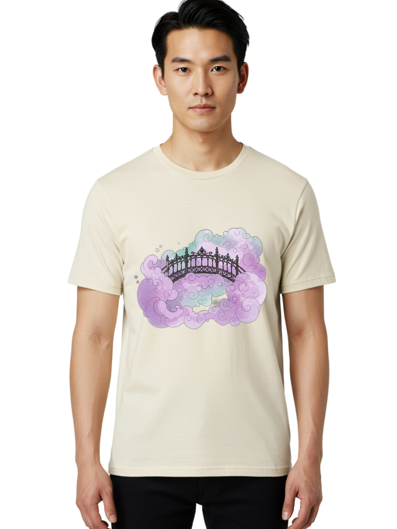 Bridge-In-Clouds Men'S Graphic Tee, 100% Cotton, Comfortable Casual Summer Wear, Machine Washable, Vintage Camera, Old Camera, Antique Camera, Black Camera, Classic Photography, Photography Equipment, Nostalgic Device, Film Camera, Camera Art Bae906