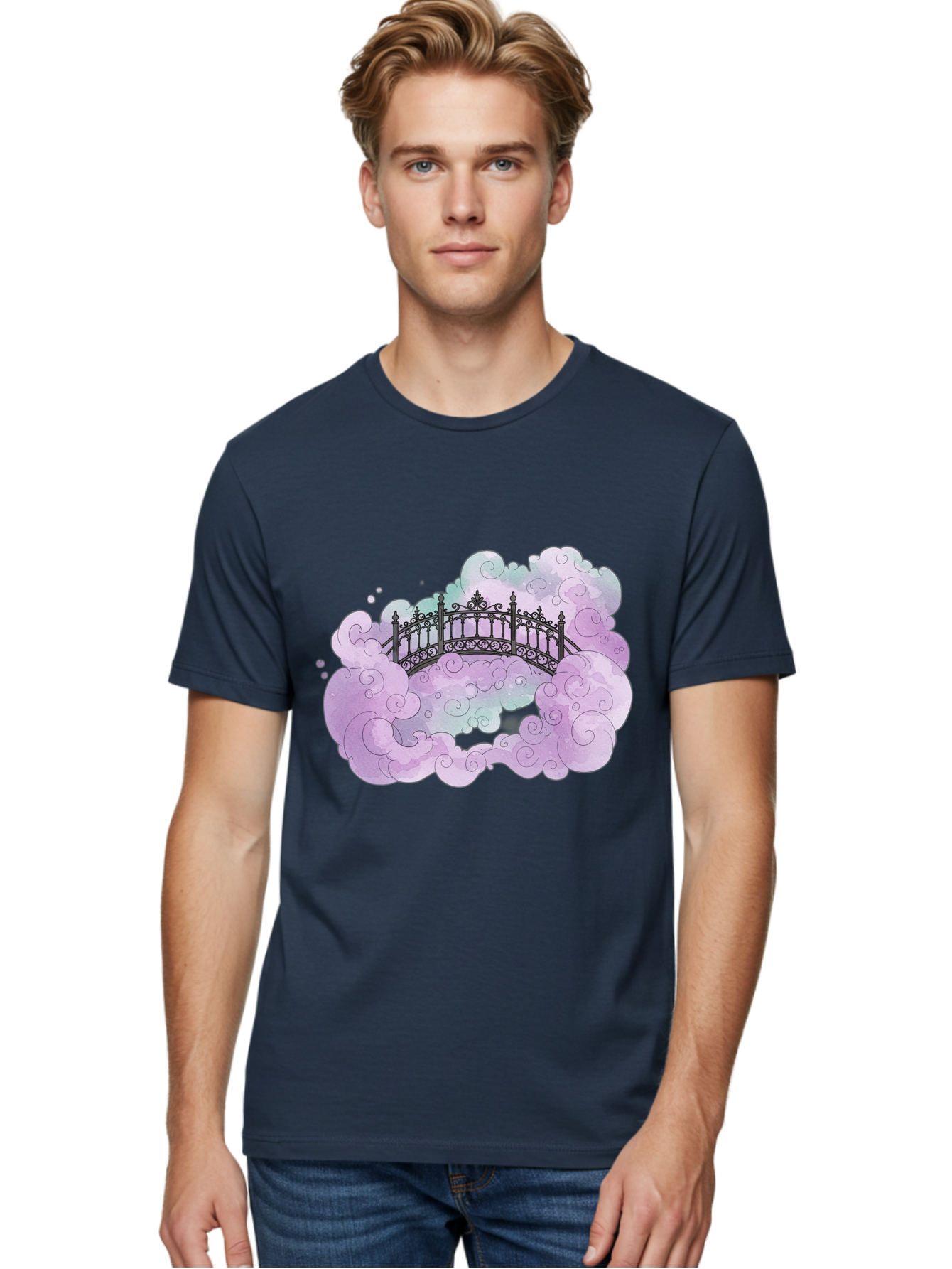 Bridge-In-Clouds Men'S Graphic Tee, 100% Cotton, Comfortable Casual Summer Wear, Machine Washable, Vintage Camera, Old Camera, Antique Camera, Black Camera, Classic Photography, Photography Equipment, Nostalgic Device, Film Camera, Camera Art Bae906