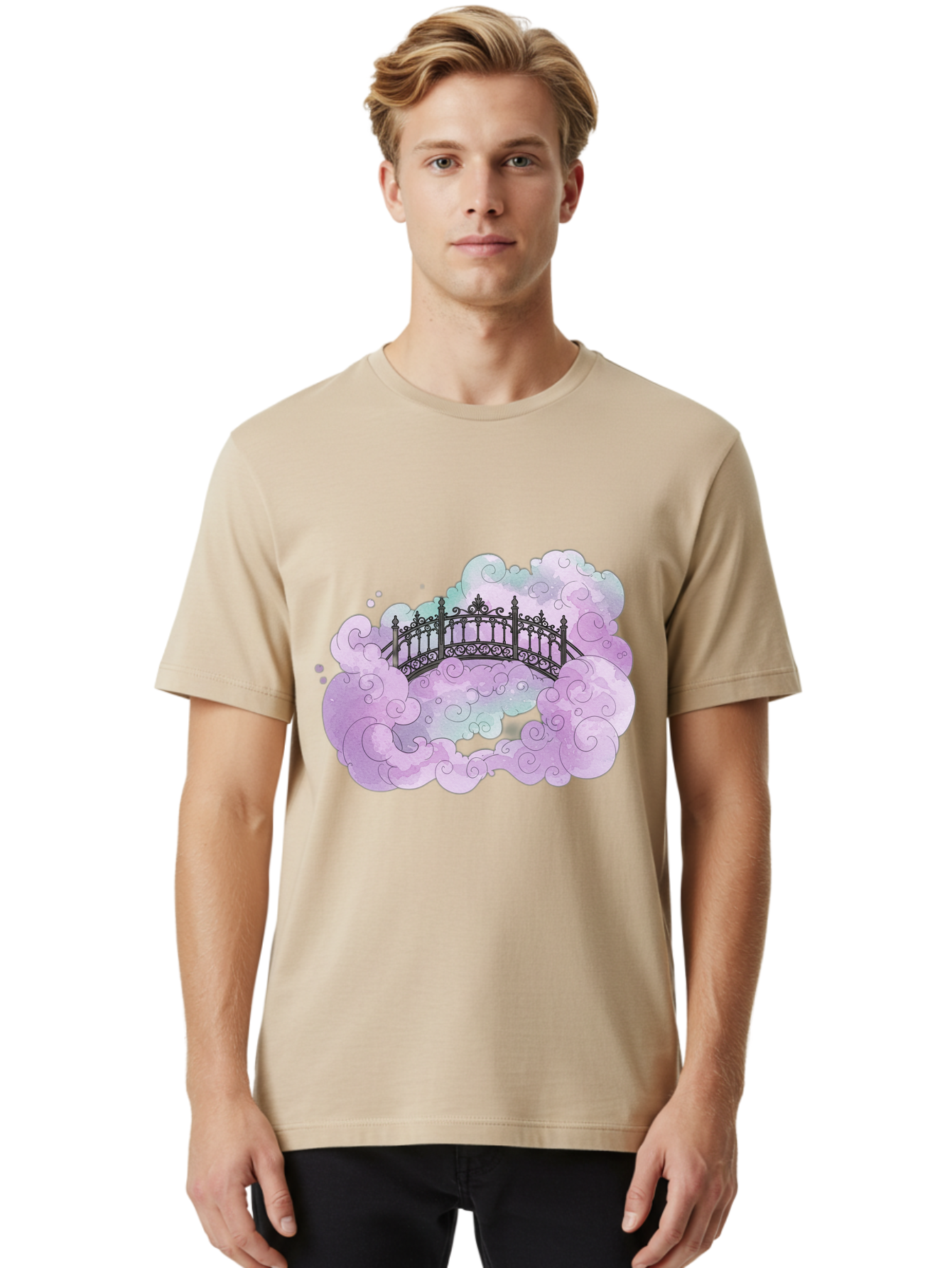 Bridge-In-Clouds Men'S Graphic Tee, 100% Cotton, Comfortable Casual Summer Wear, Machine Washable, Vintage Camera, Old Camera, Antique Camera, Black Camera, Classic Photography, Photography Equipment, Nostalgic Device, Film Camera, Camera Art Bae906