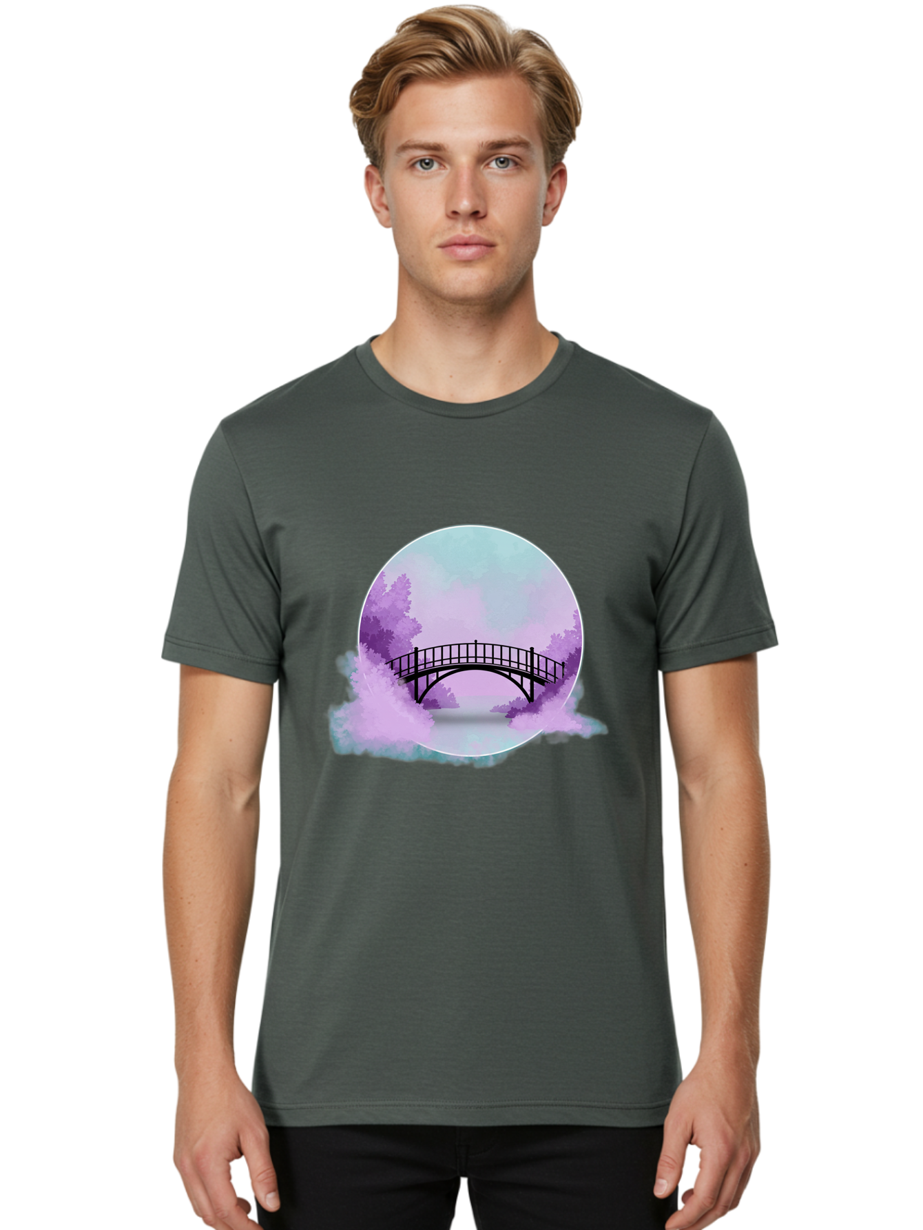 Bridge Men'S Graphic Tee, 100% Cotton, Comfortable Casual Summer Wear, Machine Washable, Vintage Camera, Old Camera, Antique Camera, Black Camera, Classic Photography, Photography Equipment, Nostalgic Device, Film Camera, Camera Art Bae907
