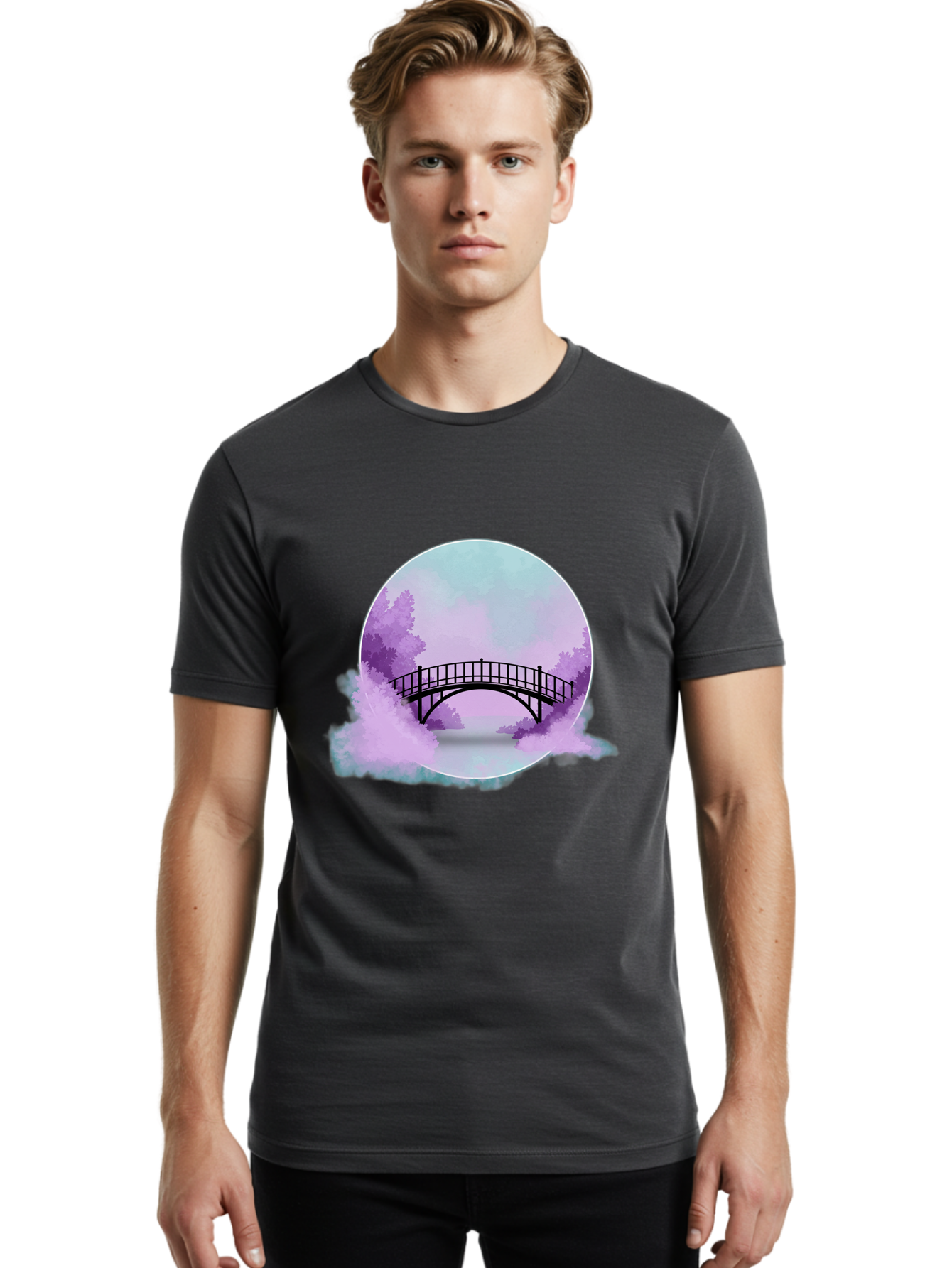 Bridge Men'S Graphic Tee, 100% Cotton, Comfortable Casual Summer Wear, Machine Washable, Vintage Camera, Old Camera, Antique Camera, Black Camera, Classic Photography, Photography Equipment, Nostalgic Device, Film Camera, Camera Art Bae907
