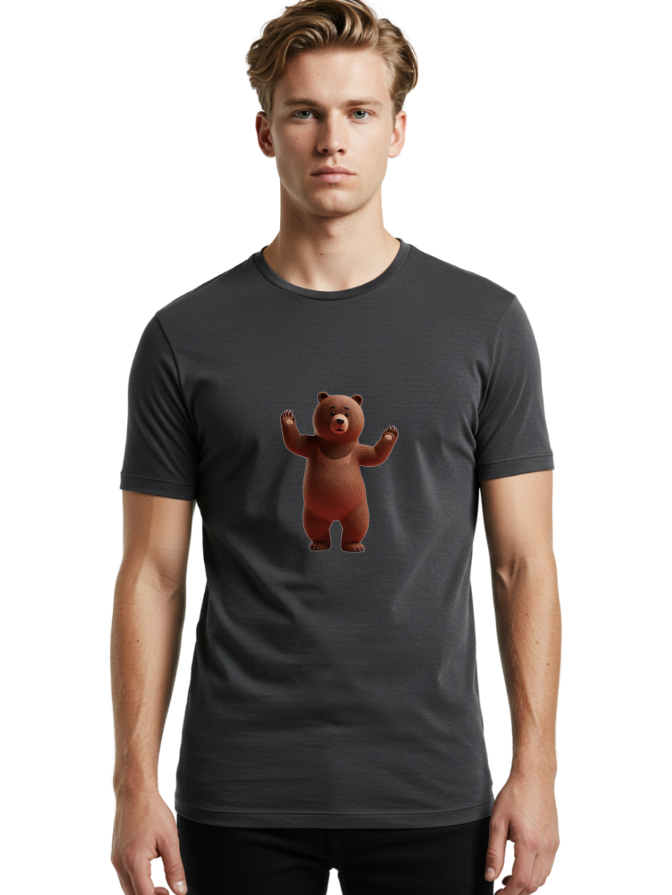 Brown-Bear-1 Men'S Graphic Tee, 100% Cotton, Comfortable Casual Summer Wear, Machine Washable, Vintage Camera, Old Camera, Antique Camera, Black Camera, Classic Photography, Photography Equipment, Nostalgic Device, Film Camera, Camera Art Bae908