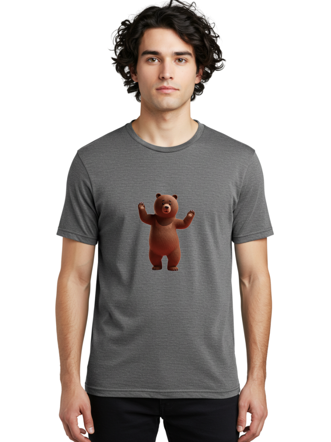 Brown-Bear-1 Men'S Graphic Tee, 100% Cotton, Comfortable Casual Summer Wear, Machine Washable, Vintage Camera, Old Camera, Antique Camera, Black Camera, Classic Photography, Photography Equipment, Nostalgic Device, Film Camera, Camera Art Bae908