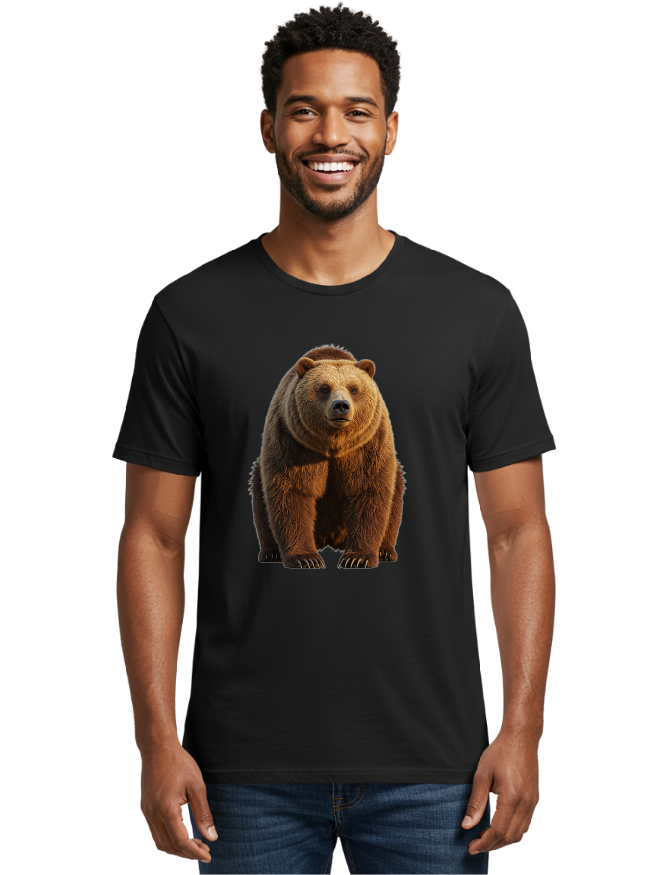 Brown-Bear-2 Men'S Graphic Tee, 100% Cotton, Comfortable Casual Summer Wear, Machine Washable, Vintage Camera, Old Camera, Antique Camera, Black Camera, Classic Photography, Photography Equipment, Nostalgic Device, Film Camera, Camera Art Bae909