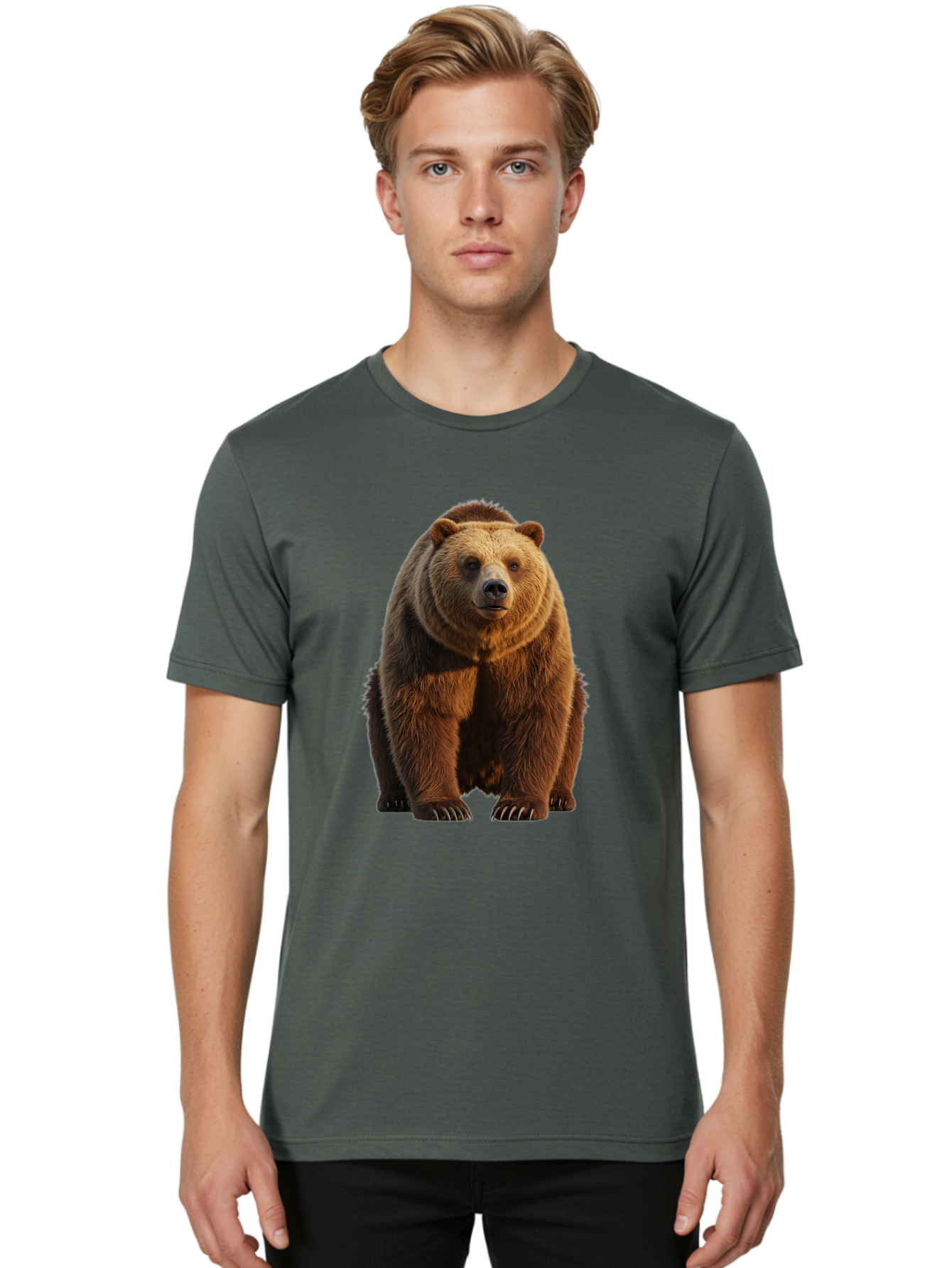 Brown-Bear-2 Men'S Graphic Tee, 100% Cotton, Comfortable Casual Summer Wear, Machine Washable, Vintage Camera, Old Camera, Antique Camera, Black Camera, Classic Photography, Photography Equipment, Nostalgic Device, Film Camera, Camera Art Bae909