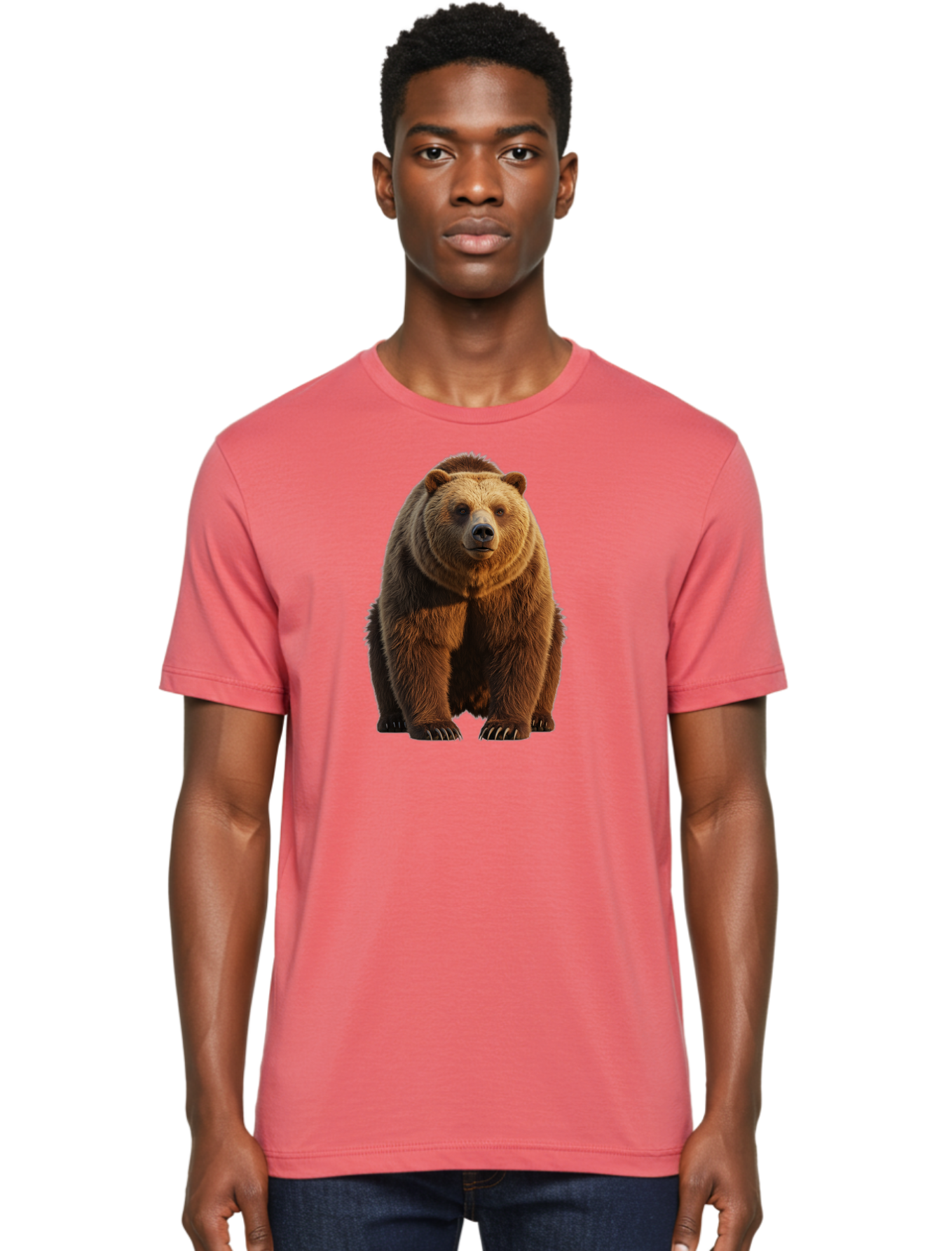 Brown-Bear-2 Men'S Graphic Tee, 100% Cotton, Comfortable Casual Summer Wear, Machine Washable, Vintage Camera, Old Camera, Antique Camera, Black Camera, Classic Photography, Photography Equipment, Nostalgic Device, Film Camera, Camera Art Bae909