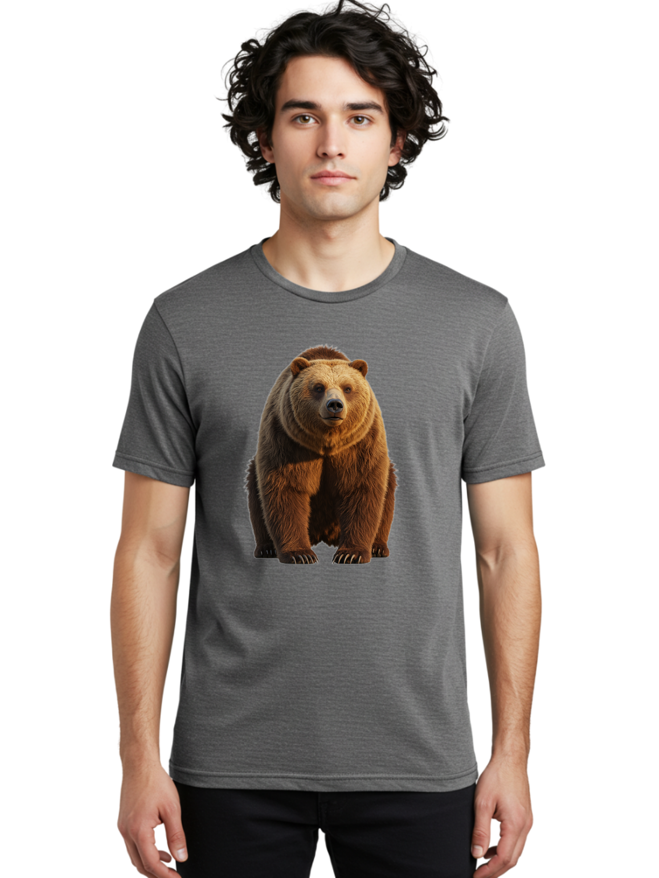 Brown-Bear-2 Men'S Graphic Tee, 100% Cotton, Comfortable Casual Summer Wear, Machine Washable, Vintage Camera, Old Camera, Antique Camera, Black Camera, Classic Photography, Photography Equipment, Nostalgic Device, Film Camera, Camera Art Bae909