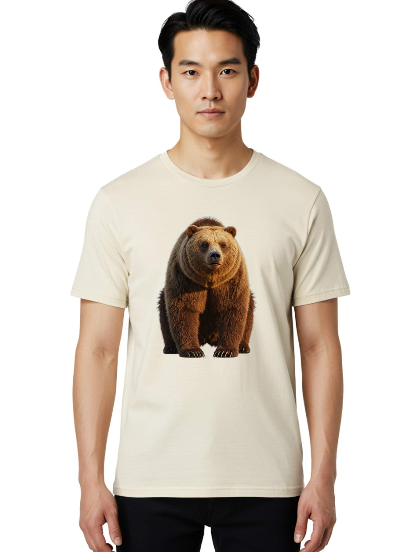 Brown-Bear-2 Men'S Graphic Tee, 100% Cotton, Comfortable Casual Summer Wear, Machine Washable, Vintage Camera, Old Camera, Antique Camera, Black Camera, Classic Photography, Photography Equipment, Nostalgic Device, Film Camera, Camera Art Bae909