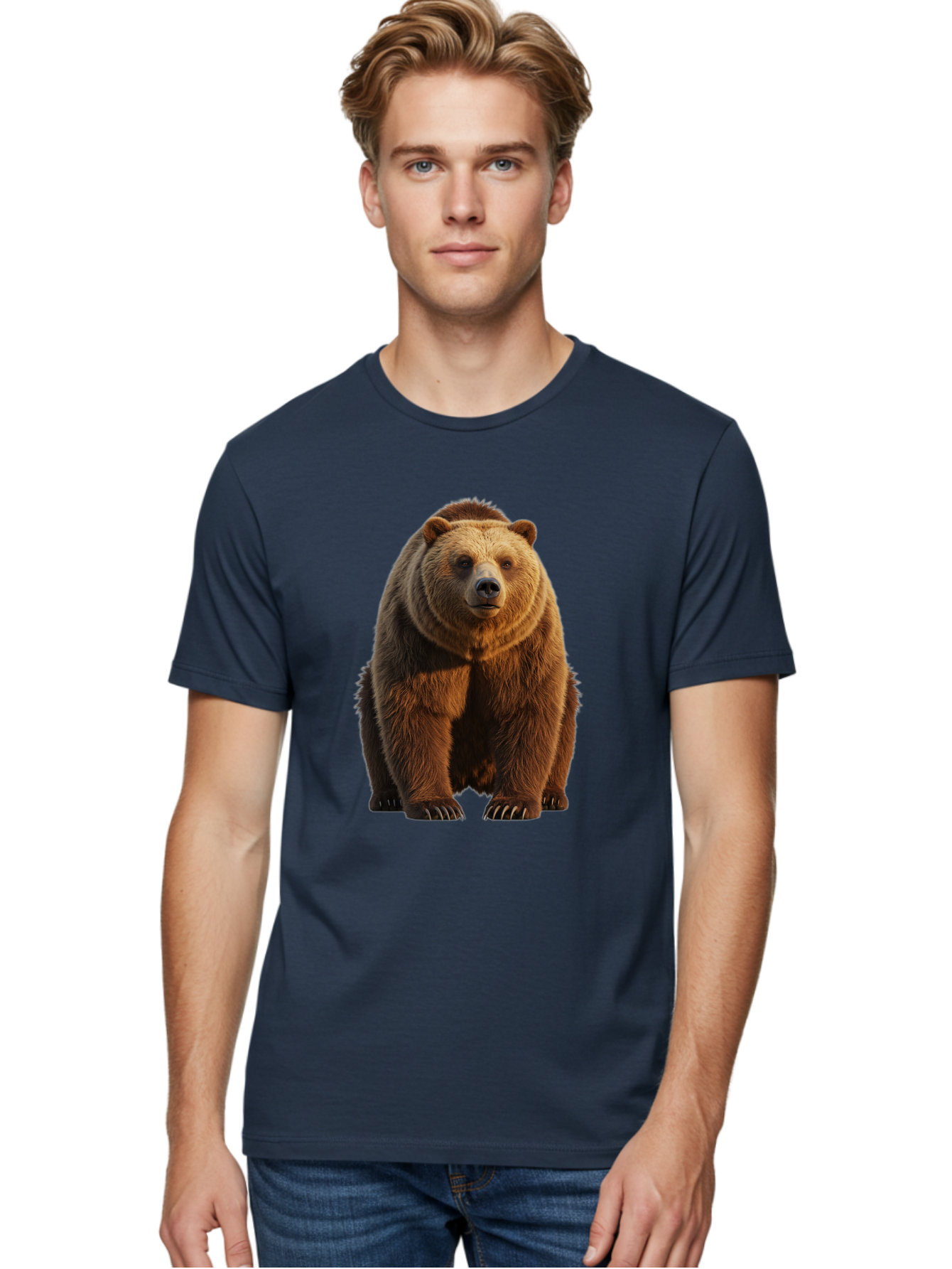 Brown-Bear-2 Men'S Graphic Tee, 100% Cotton, Comfortable Casual Summer Wear, Machine Washable, Vintage Camera, Old Camera, Antique Camera, Black Camera, Classic Photography, Photography Equipment, Nostalgic Device, Film Camera, Camera Art Bae909