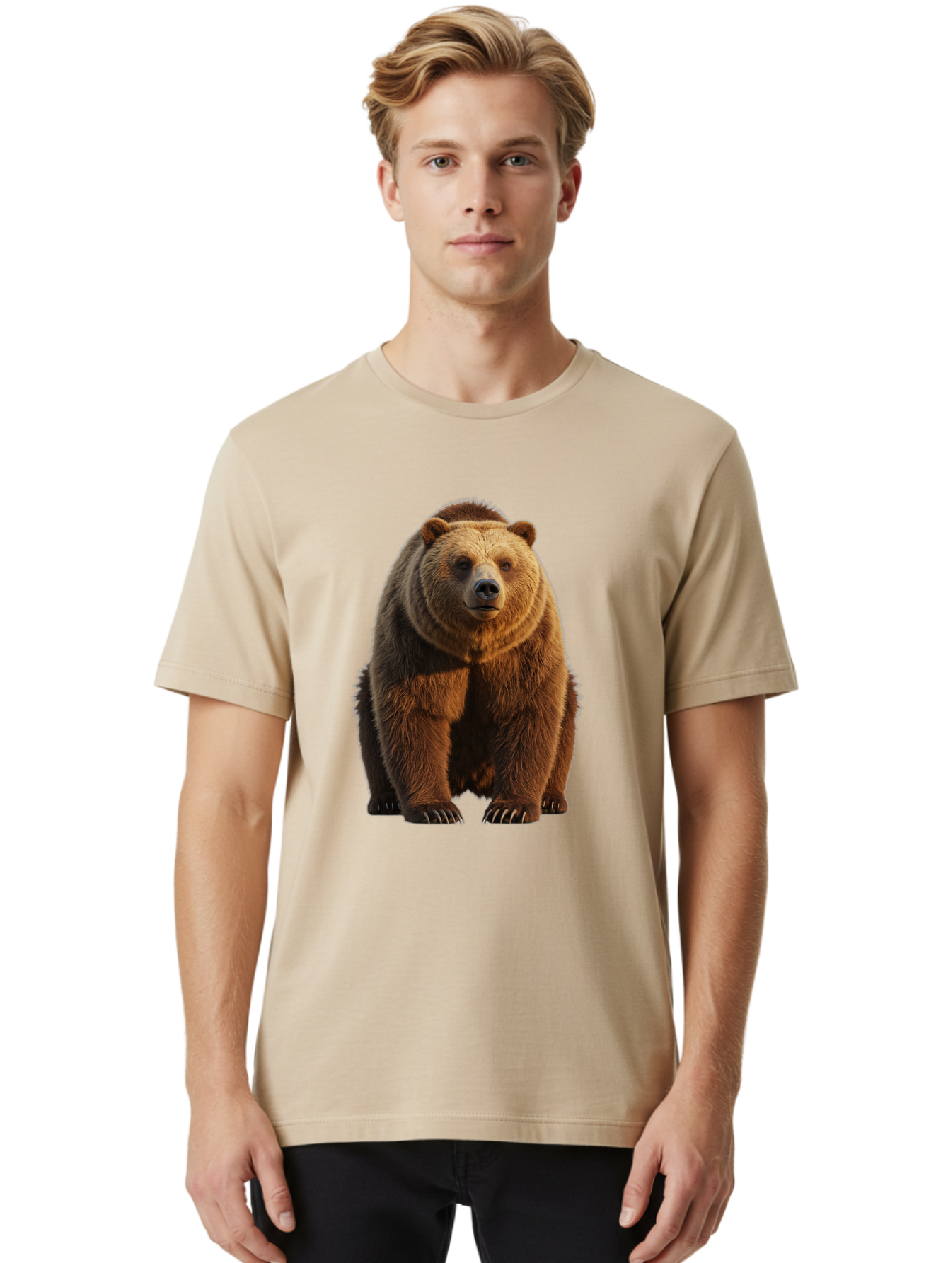 Brown-Bear-2 Men'S Graphic Tee, 100% Cotton, Comfortable Casual Summer Wear, Machine Washable, Vintage Camera, Old Camera, Antique Camera, Black Camera, Classic Photography, Photography Equipment, Nostalgic Device, Film Camera, Camera Art Bae909