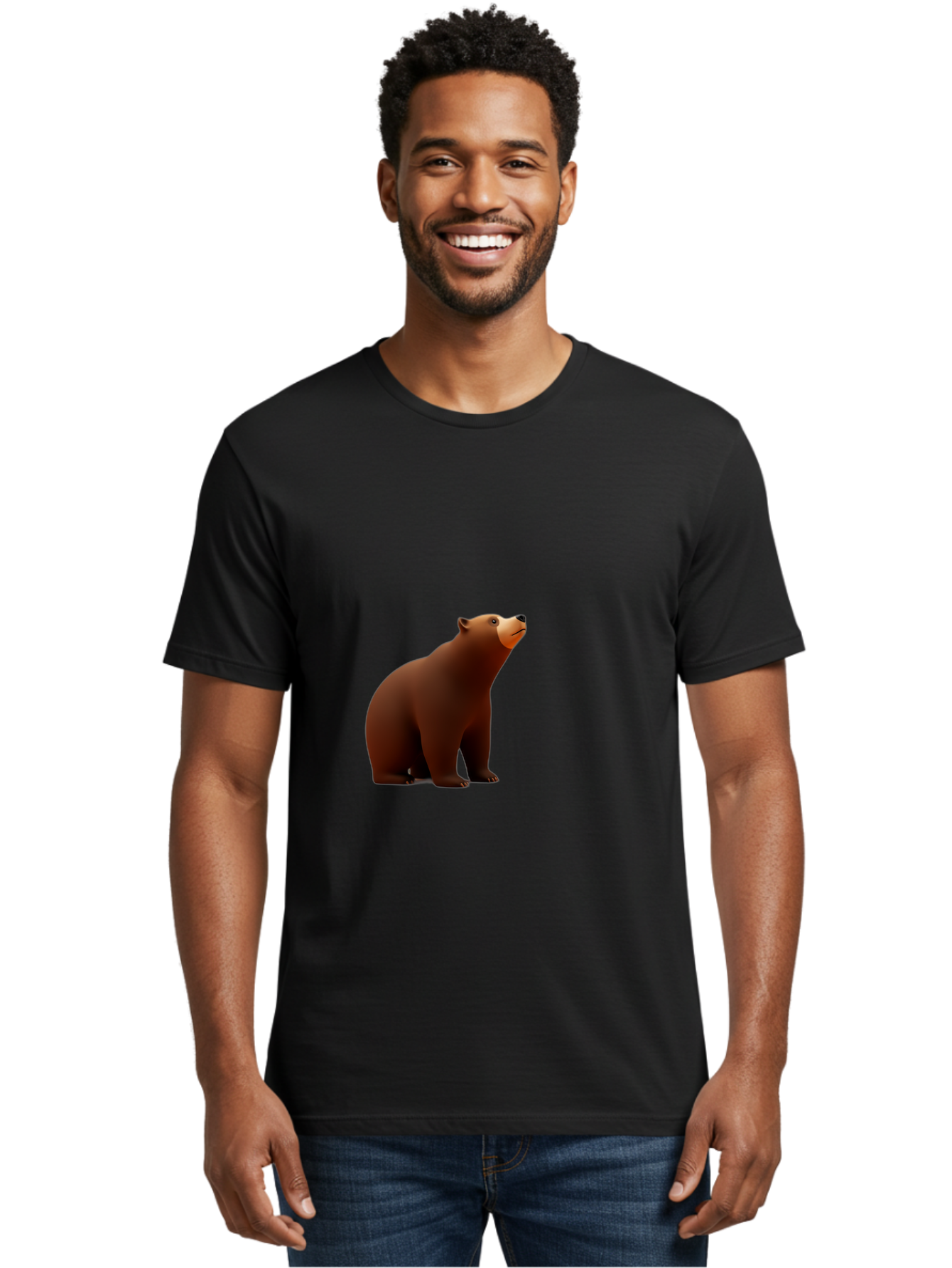 Brown-Bear-3 Men'S Graphic Tee, 100% Cotton, Comfortable Casual Summer Wear, Machine Washable, Vintage Camera, Old Camera, Antique Camera, Black Camera, Classic Photography, Photography Equipment, Nostalgic Device, Film Camera, Camera Art Bae910
