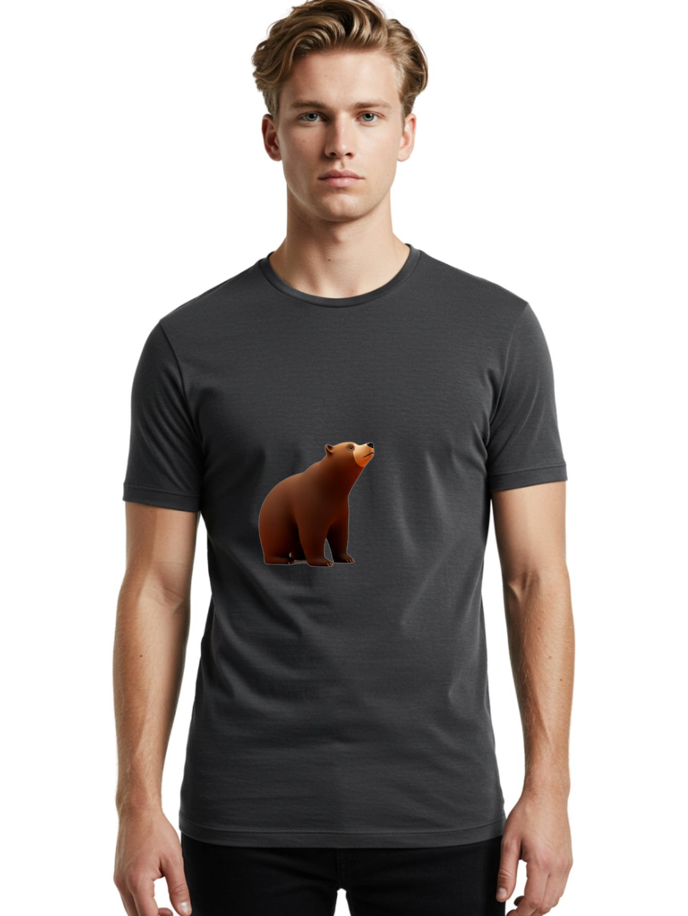Brown-Bear-3 Men'S Graphic Tee, 100% Cotton, Comfortable Casual Summer Wear, Machine Washable, Vintage Camera, Old Camera, Antique Camera, Black Camera, Classic Photography, Photography Equipment, Nostalgic Device, Film Camera, Camera Art Bae910