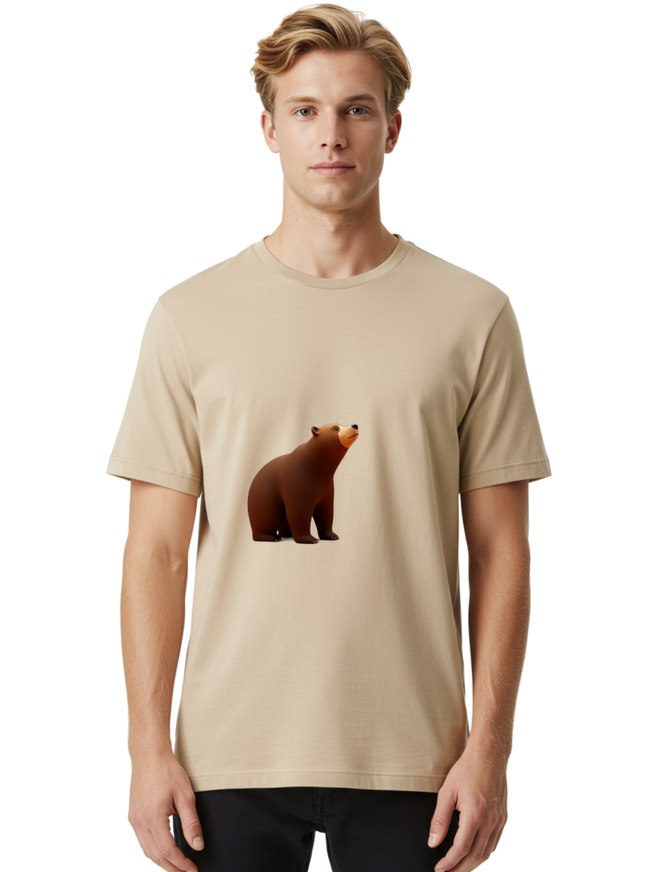 Brown-Bear-3 Men'S Graphic Tee, 100% Cotton, Comfortable Casual Summer Wear, Machine Washable, Vintage Camera, Old Camera, Antique Camera, Black Camera, Classic Photography, Photography Equipment, Nostalgic Device, Film Camera, Camera Art Bae910