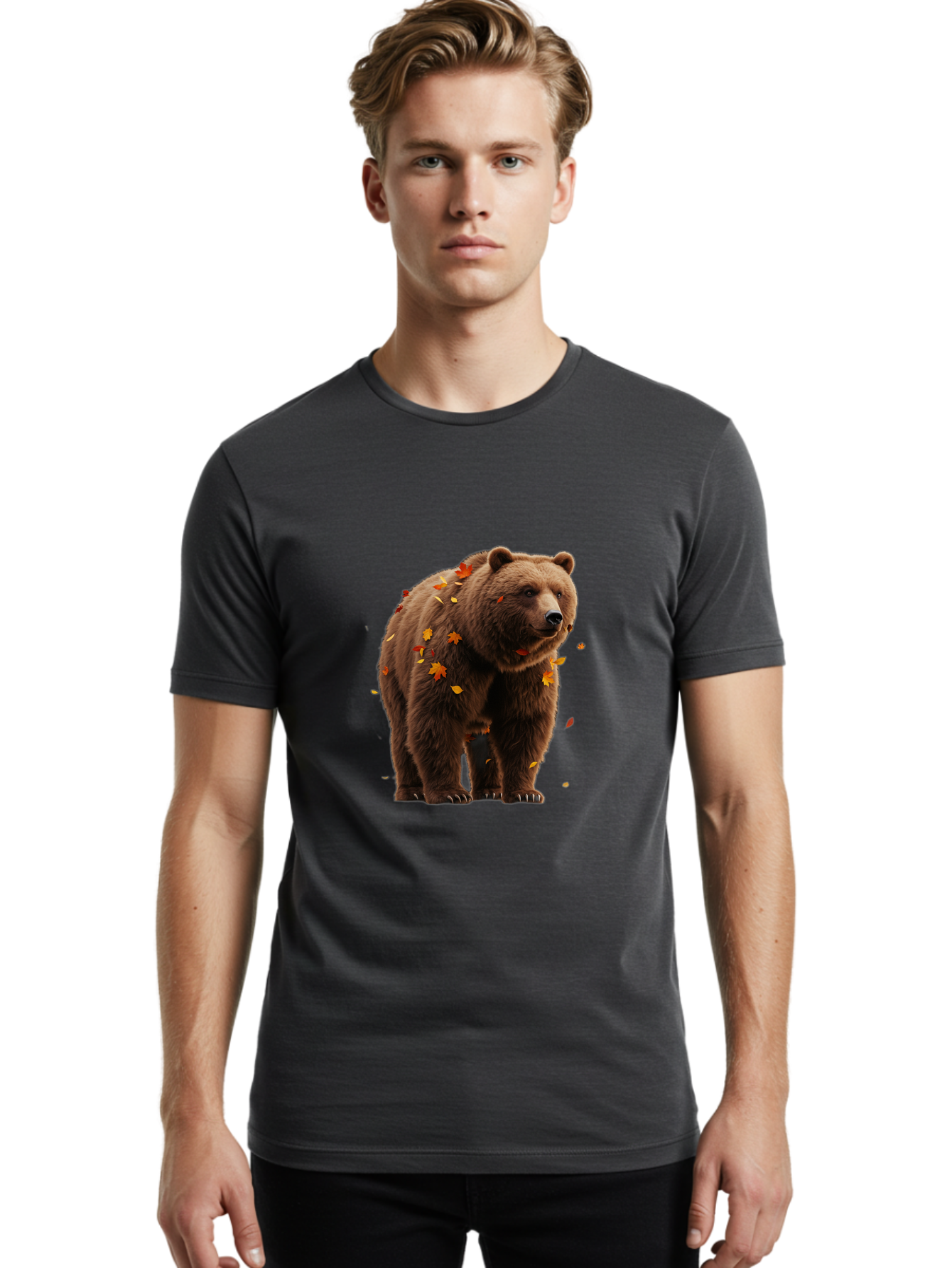 Brown-Bear-5 Men'S Graphic Tee, 100% Cotton, Comfortable Casual Summer Wear, Machine Washable, Vintage Camera, Old Camera, Antique Camera, Black Camera, Classic Photography, Photography Equipment, Nostalgic Device, Film Camera, Camera Art Bae912