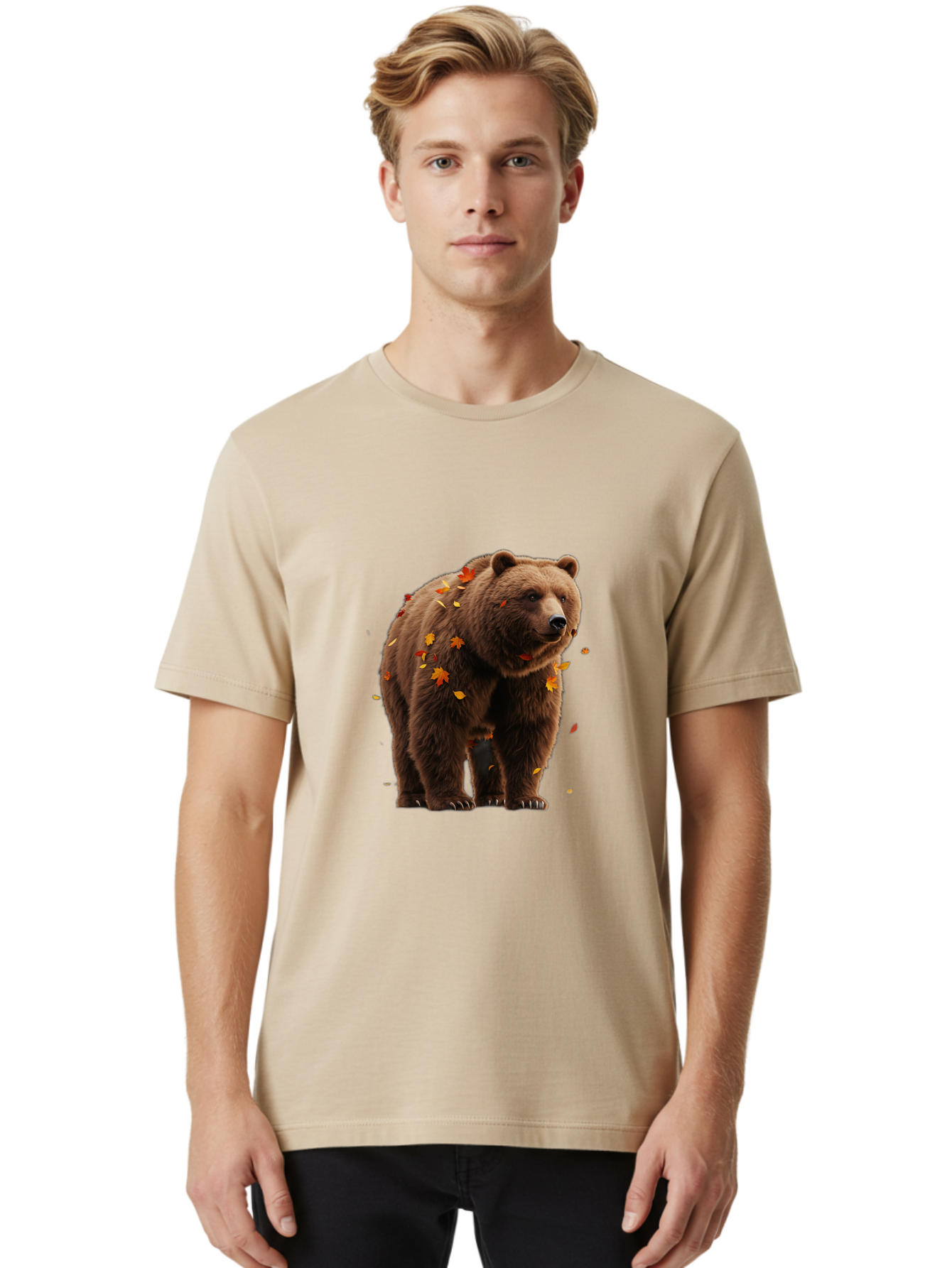 Brown-Bear-5 Men'S Graphic Tee, 100% Cotton, Comfortable Casual Summer Wear, Machine Washable, Vintage Camera, Old Camera, Antique Camera, Black Camera, Classic Photography, Photography Equipment, Nostalgic Device, Film Camera, Camera Art Bae912