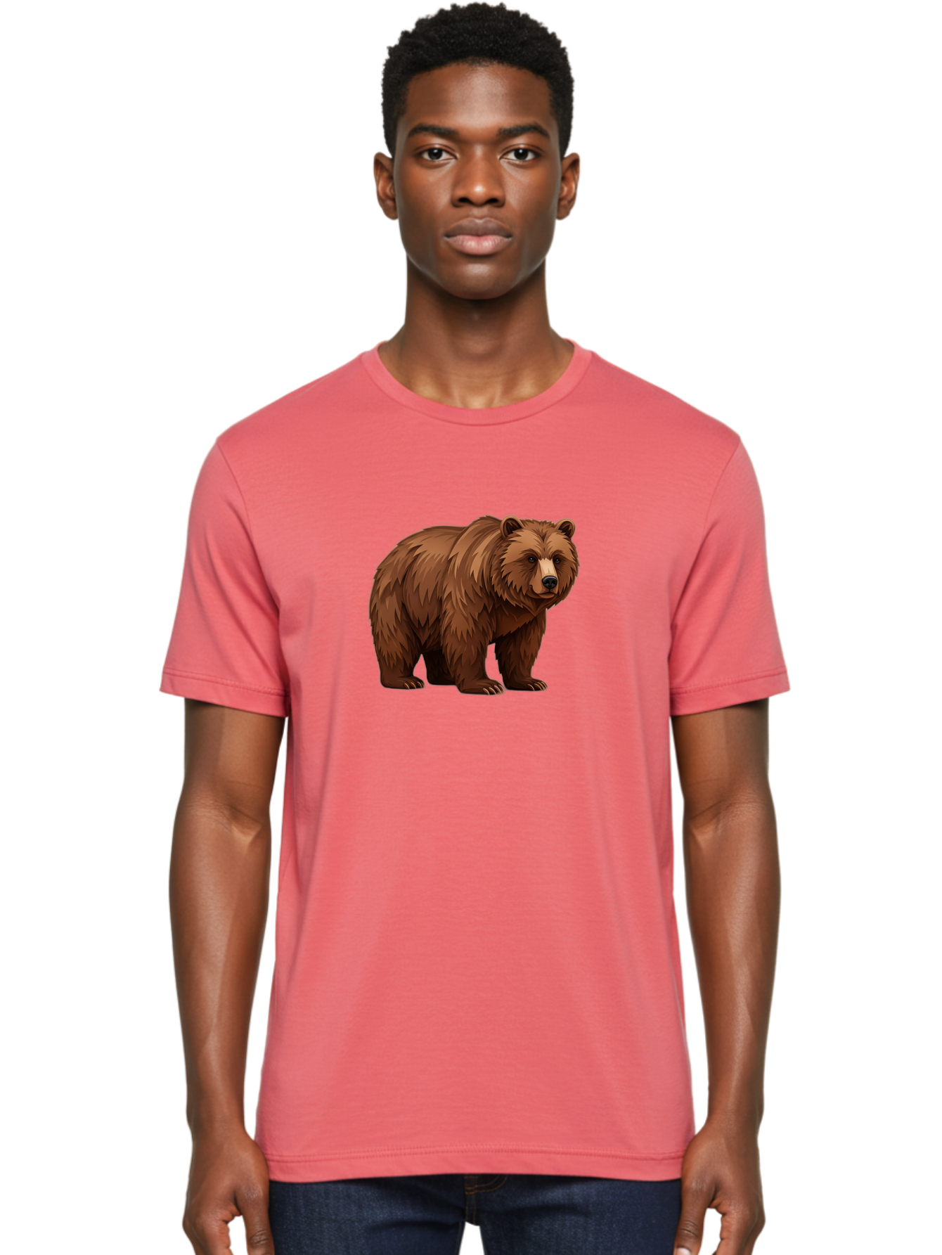 Brown-Bear-7 Men'S Graphic Tee, 100% Cotton, Comfortable Casual Summer Wear, Machine Washable, Vintage Camera, Old Camera, Antique Camera, Black Camera, Classic Photography, Photography Equipment, Nostalgic Device, Film Camera, Camera Art Bae914