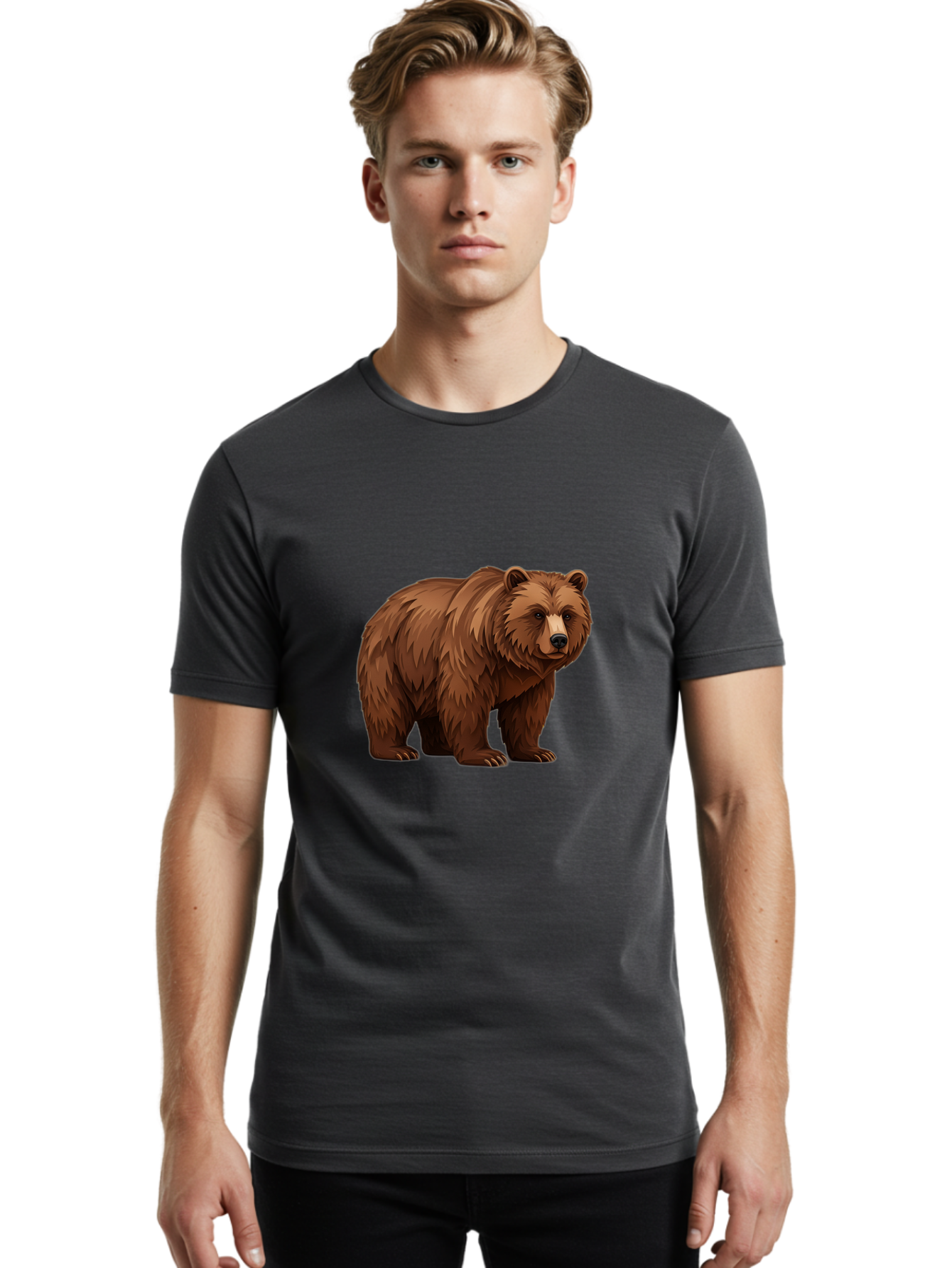 Brown-Bear-7 Men'S Graphic Tee, 100% Cotton, Comfortable Casual Summer Wear, Machine Washable, Vintage Camera, Old Camera, Antique Camera, Black Camera, Classic Photography, Photography Equipment, Nostalgic Device, Film Camera, Camera Art Bae914