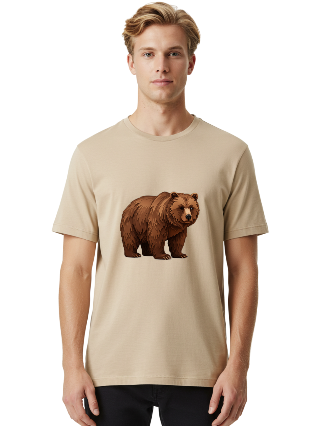 Brown-Bear-7 Men'S Graphic Tee, 100% Cotton, Comfortable Casual Summer Wear, Machine Washable, Vintage Camera, Old Camera, Antique Camera, Black Camera, Classic Photography, Photography Equipment, Nostalgic Device, Film Camera, Camera Art Bae914