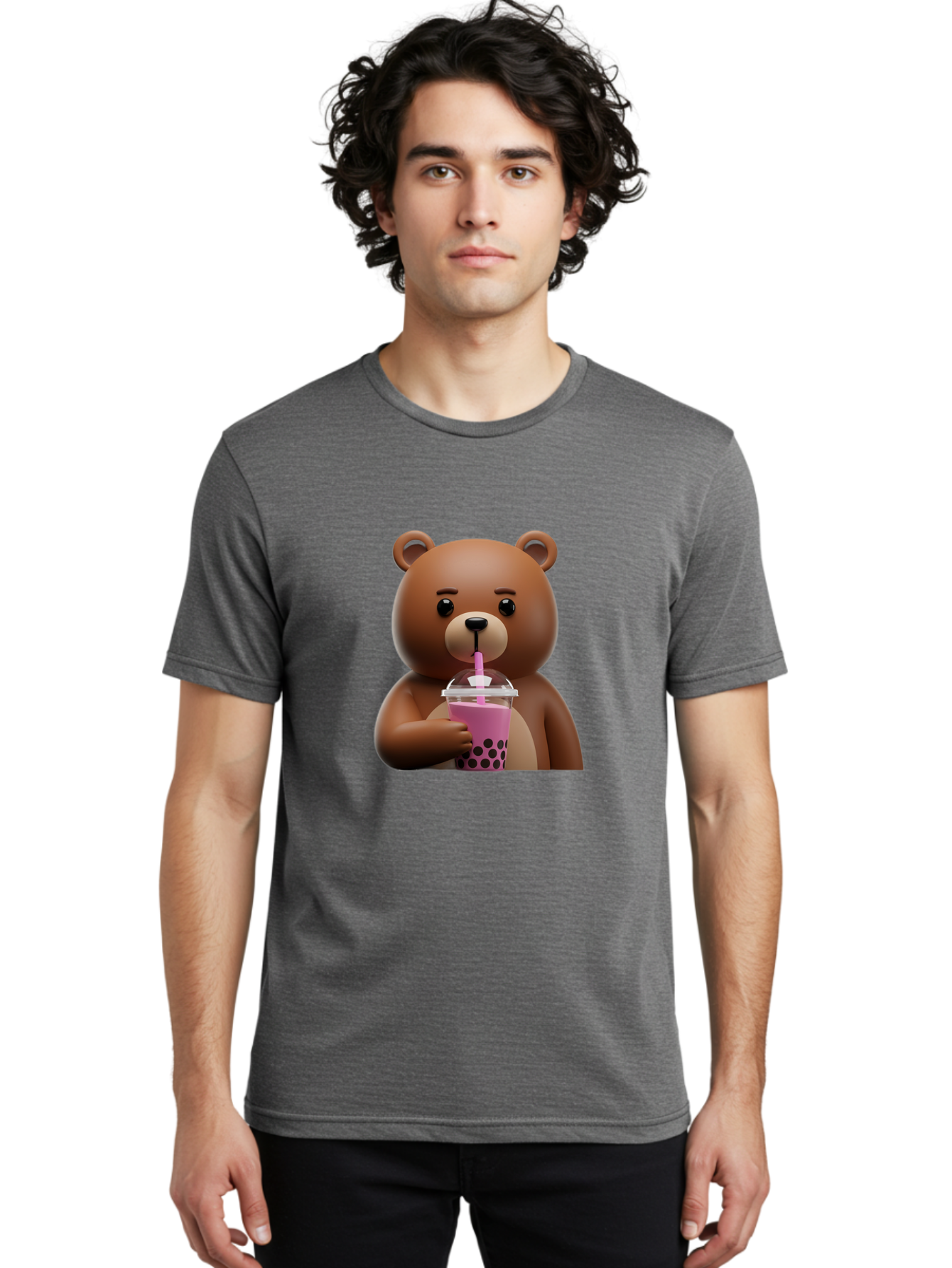 Brown-Bear-Drinking-Boba-Tea Men'S Graphic Tee, 100% Cotton, Comfortable Casual Summer Wear, Machine Washable, Vintage Camera, Old Camera, Antique Camera, Black Camera, Classic Photography, Photography Equipment, Nostalgic Device, Film Camera, Bae917