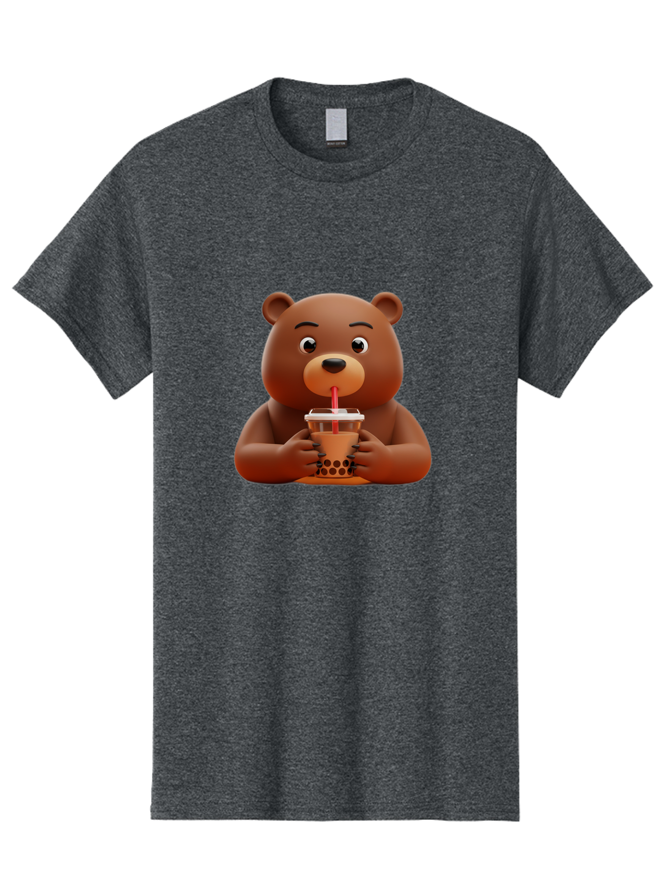 Brown-Bear-Drinking-Bubble-Tea Men'S Graphic Tee, 100% Cotton, Comfortable Casual Summer Wear, Machine Washable, Vintage Camera, Old Camera, Antique Camera, Black Camera, Classic Photography, Photography Equipment, Nostalgic Device, Bae918