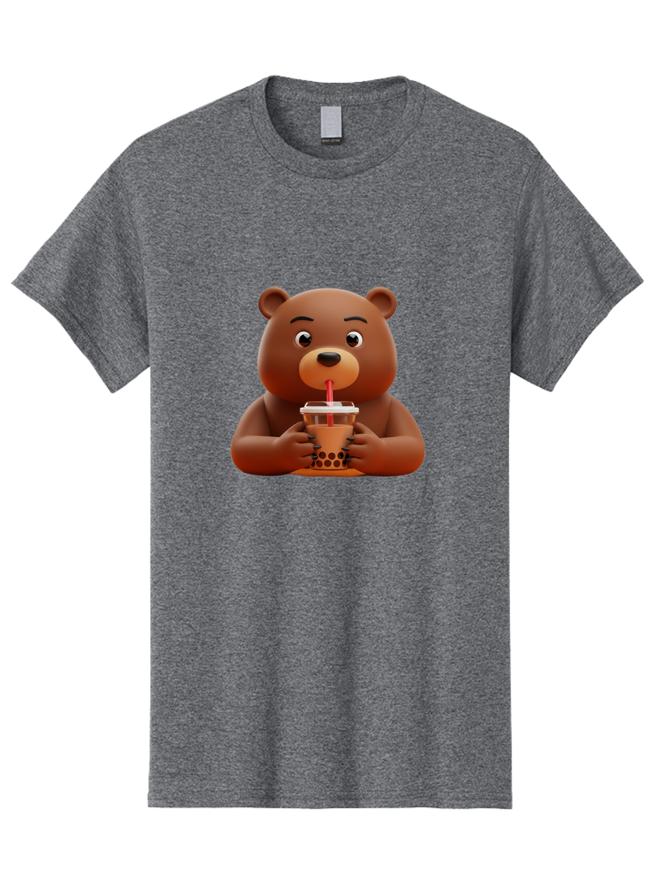 Brown-Bear-Drinking-Bubble-Tea Men'S Graphic Tee, 100% Cotton, Comfortable Casual Summer Wear, Machine Washable, Vintage Camera, Old Camera, Antique Camera, Black Camera, Classic Photography, Photography Equipment, Nostalgic Device, Bae918