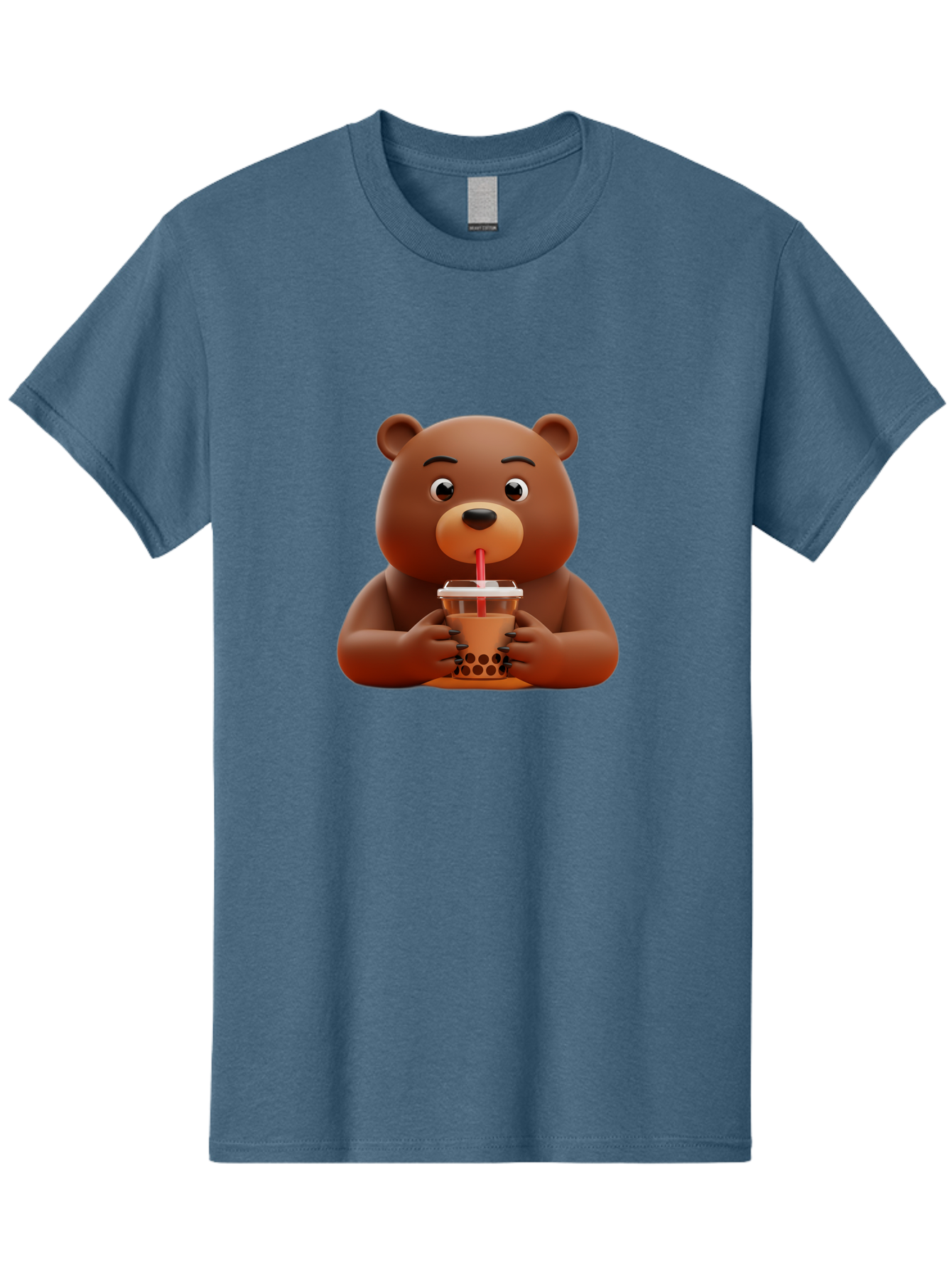 Brown-Bear-Drinking-Bubble-Tea Men'S Graphic Tee, 100% Cotton, Comfortable Casual Summer Wear, Machine Washable, Vintage Camera, Old Camera, Antique Camera, Black Camera, Classic Photography, Photography Equipment, Nostalgic Device, Bae918
