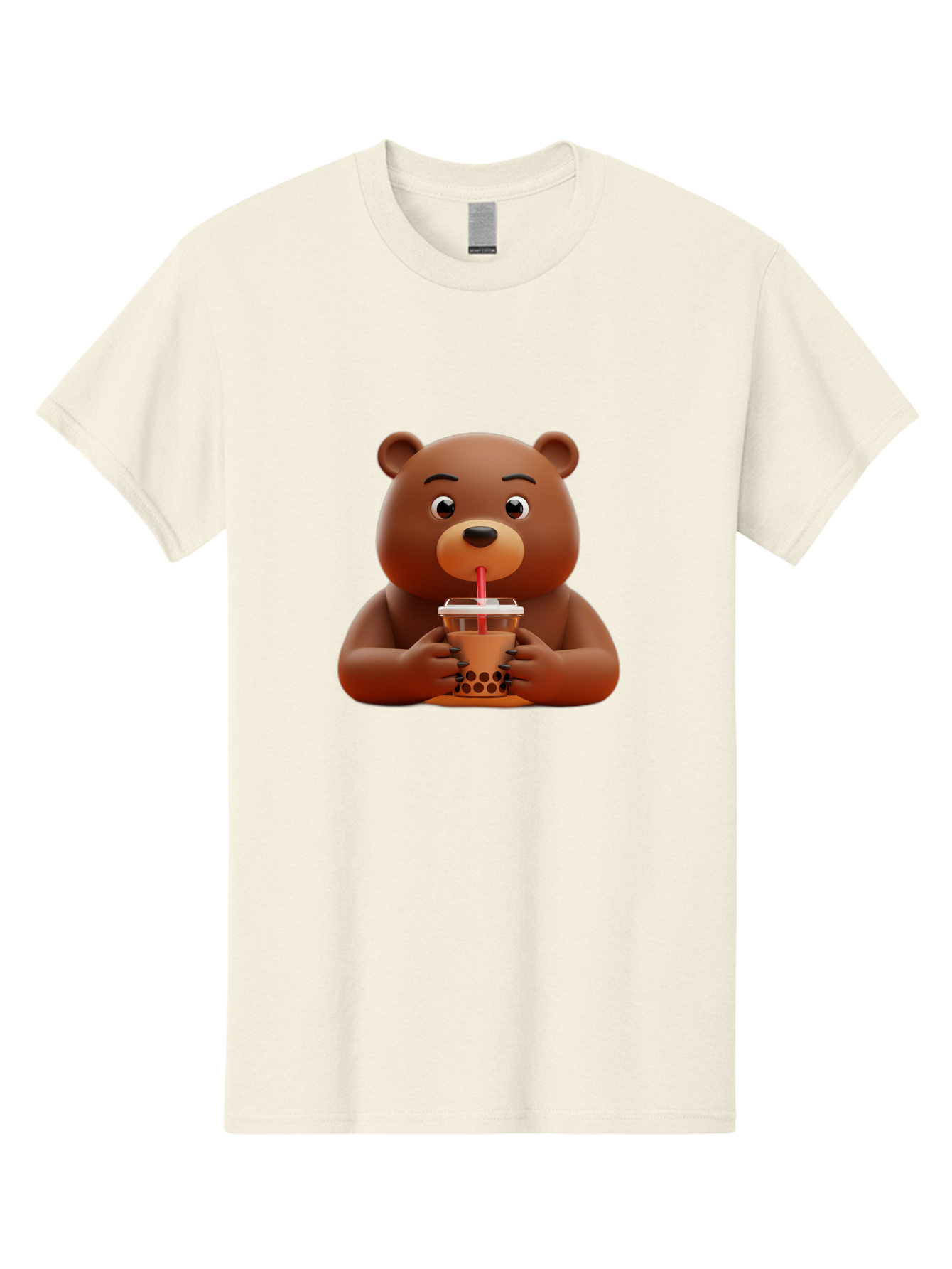 Brown-Bear-Drinking-Bubble-Tea Men'S Graphic Tee, 100% Cotton, Comfortable Casual Summer Wear, Machine Washable, Vintage Camera, Old Camera, Antique Camera, Black Camera, Classic Photography, Photography Equipment, Nostalgic Device, Bae918