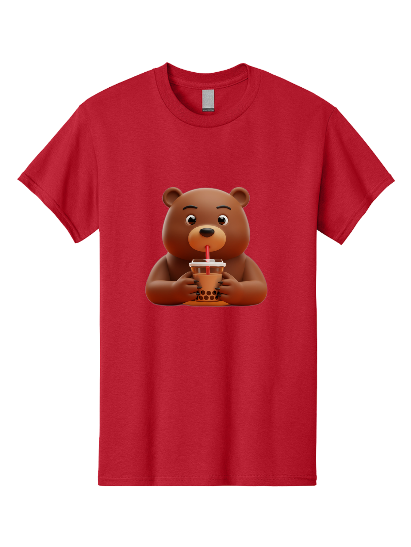 Brown-Bear-Drinking-Bubble-Tea Men'S Graphic Tee, 100% Cotton, Comfortable Casual Summer Wear, Machine Washable, Vintage Camera, Old Camera, Antique Camera, Black Camera, Classic Photography, Photography Equipment, Nostalgic Device, Bae918
