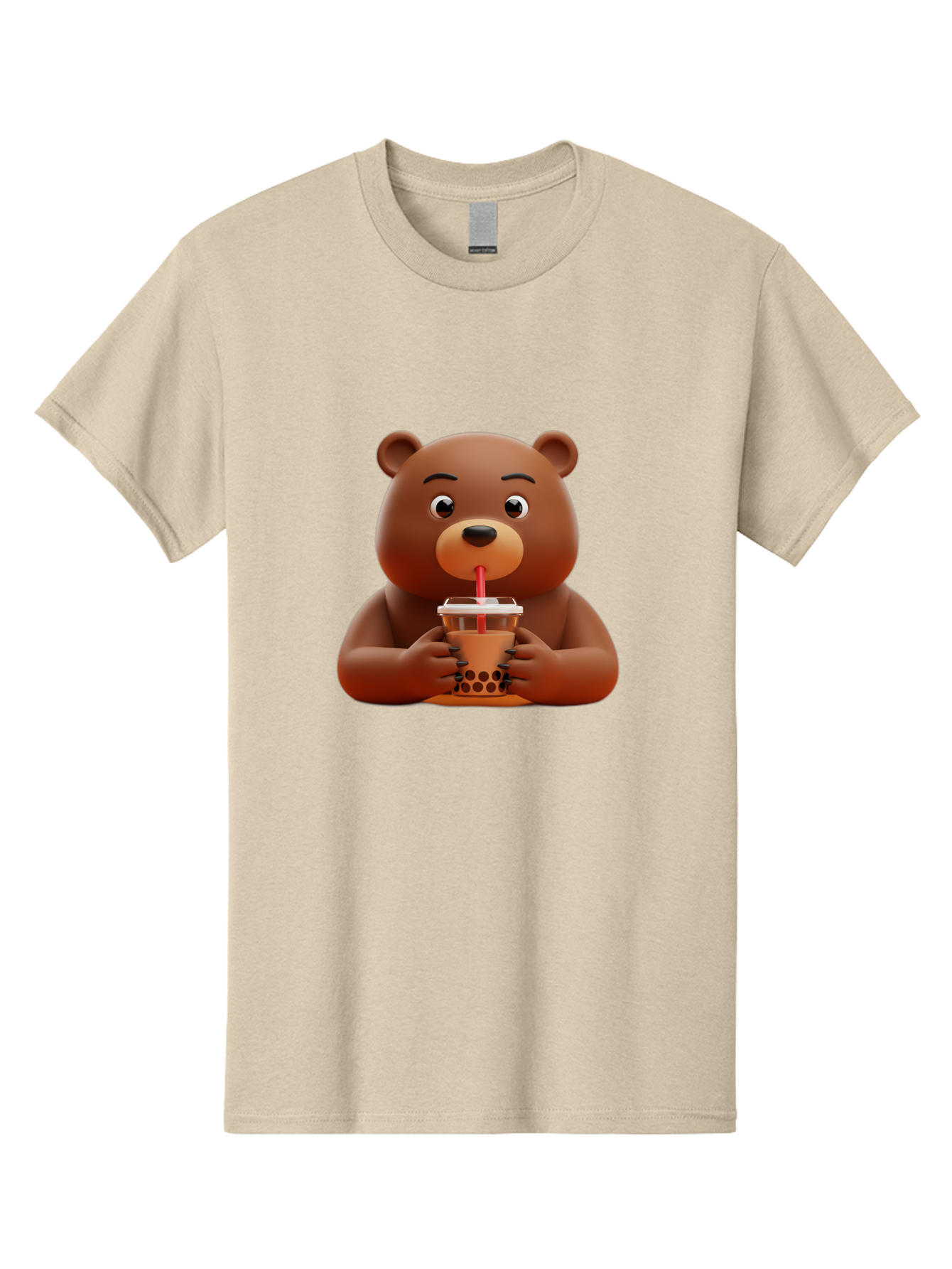 Brown-Bear-Drinking-Bubble-Tea Men'S Graphic Tee, 100% Cotton, Comfortable Casual Summer Wear, Machine Washable, Vintage Camera, Old Camera, Antique Camera, Black Camera, Classic Photography, Photography Equipment, Nostalgic Device, Bae918