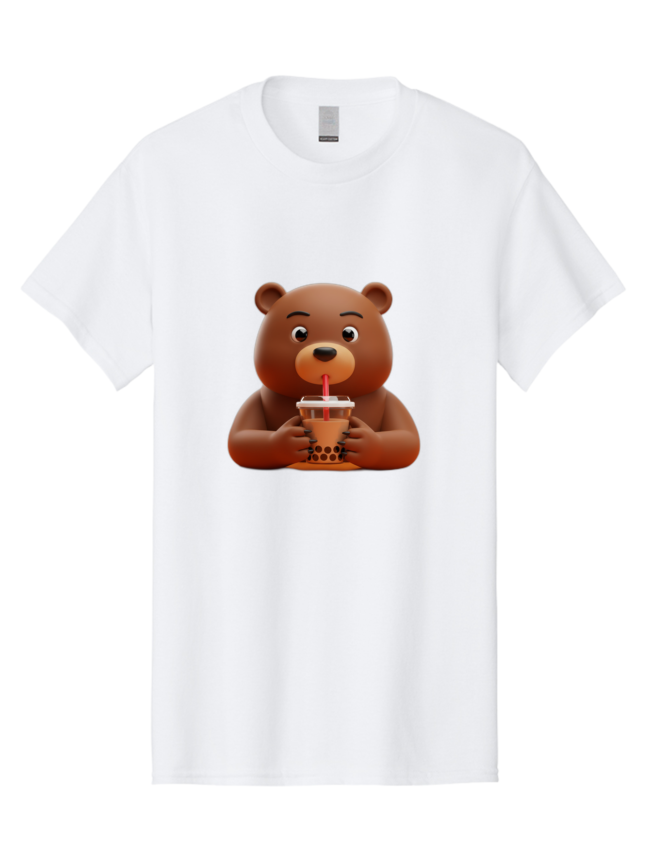 Brown-Bear-Drinking-Bubble-Tea Men'S Graphic Tee, 100% Cotton, Comfortable Casual Summer Wear, Machine Washable, Vintage Camera, Old Camera, Antique Camera, Black Camera, Classic Photography, Photography Equipment, Nostalgic Device, Bae918