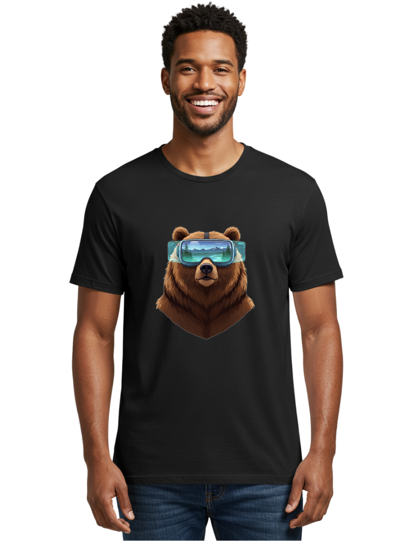 Brown-Bear-Goggles Men'S Graphic Tee, 100% Cotton, Comfortable Casual Summer Wear, Machine Washable, Vintage Camera, Old Camera, Antique Camera, Black Camera, Classic Photography, Photography Equipment, Nostalgic Device, Film Camera, Bae920