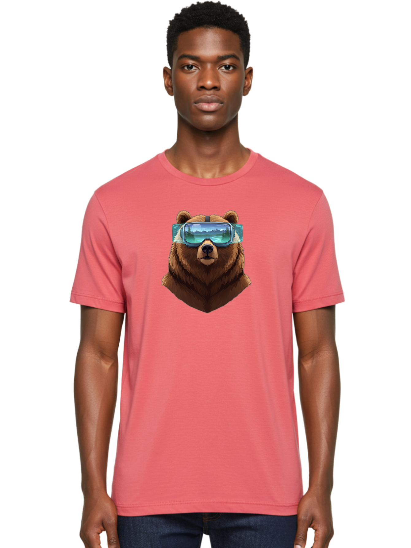 Brown-Bear-Goggles Men'S Graphic Tee, 100% Cotton, Comfortable Casual Summer Wear, Machine Washable, Vintage Camera, Old Camera, Antique Camera, Black Camera, Classic Photography, Photography Equipment, Nostalgic Device, Film Camera, Bae920