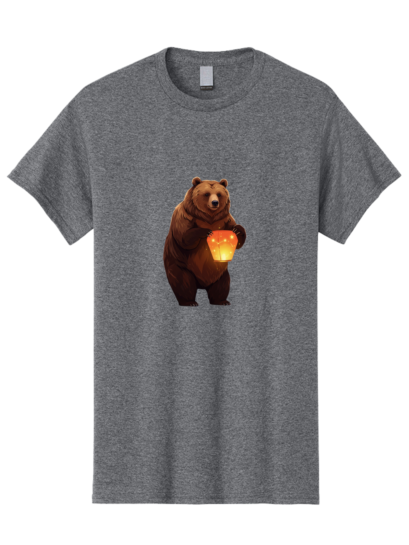 Brown-Bear-Holding-Lantern Men'S Graphic Tee, 100% Cotton, Comfortable Casual Summer Wear, Machine Washable, Vintage Camera, Old Camera, Antique Camera, Black Camera, Classic Photography, Photography Equipment, Nostalgic Device, Film Camera, Bae921