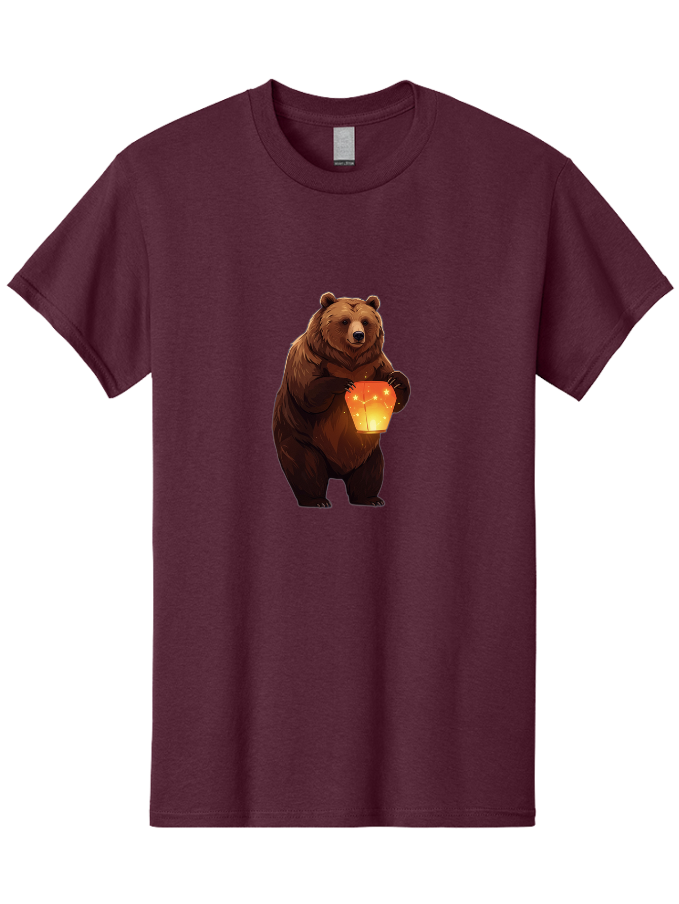 Brown-Bear-Holding-Lantern Men'S Graphic Tee, 100% Cotton, Comfortable Casual Summer Wear, Machine Washable, Vintage Camera, Old Camera, Antique Camera, Black Camera, Classic Photography, Photography Equipment, Nostalgic Device, Film Camera, Bae921