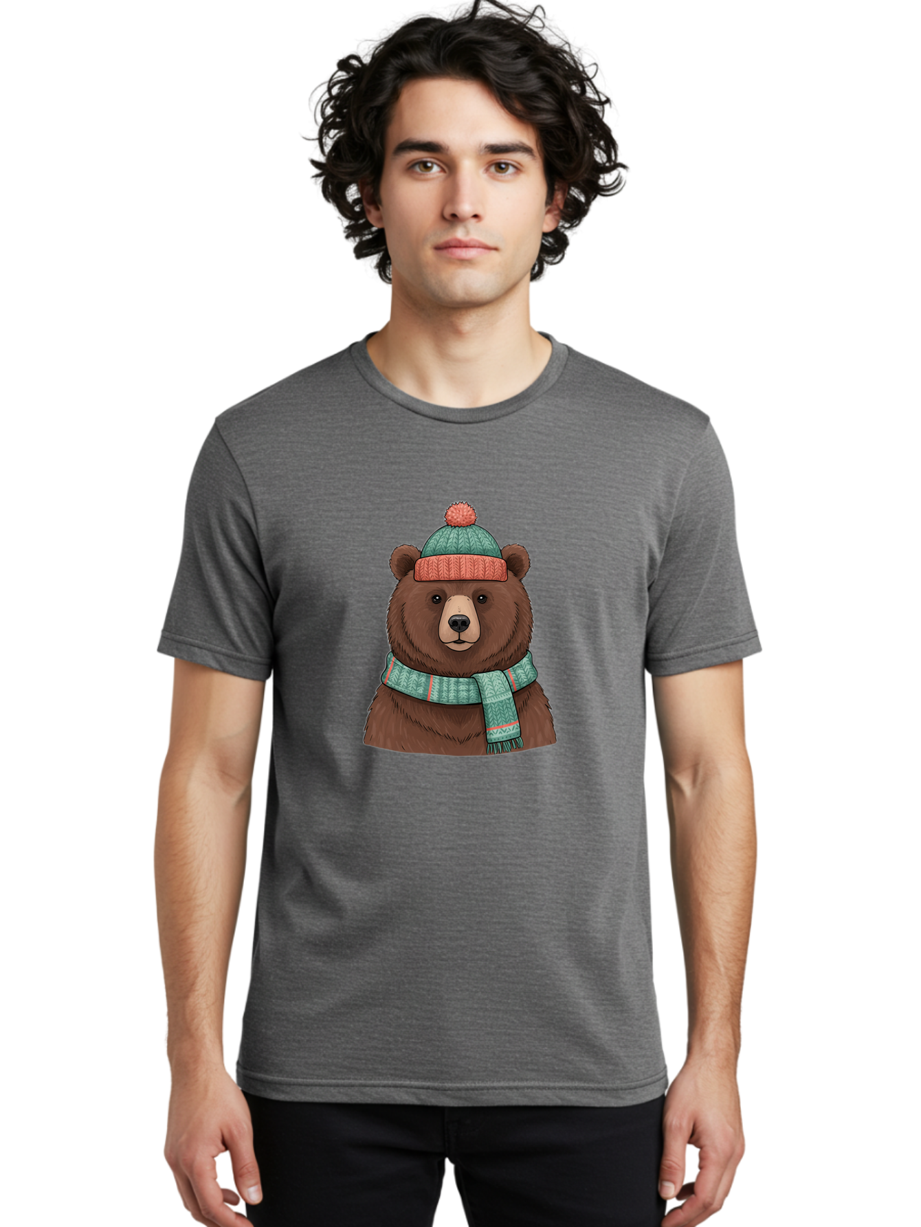 Brown-Bear-In-Winter-Hat Men'S Graphic Tee, 100% Cotton, Comfortable Casual Summer Wear, Machine Washable, Vintage Camera, Old Camera, Antique Camera, Black Camera, Classic Photography, Photography Equipment, Nostalgic Device, Film Camera, Bae922