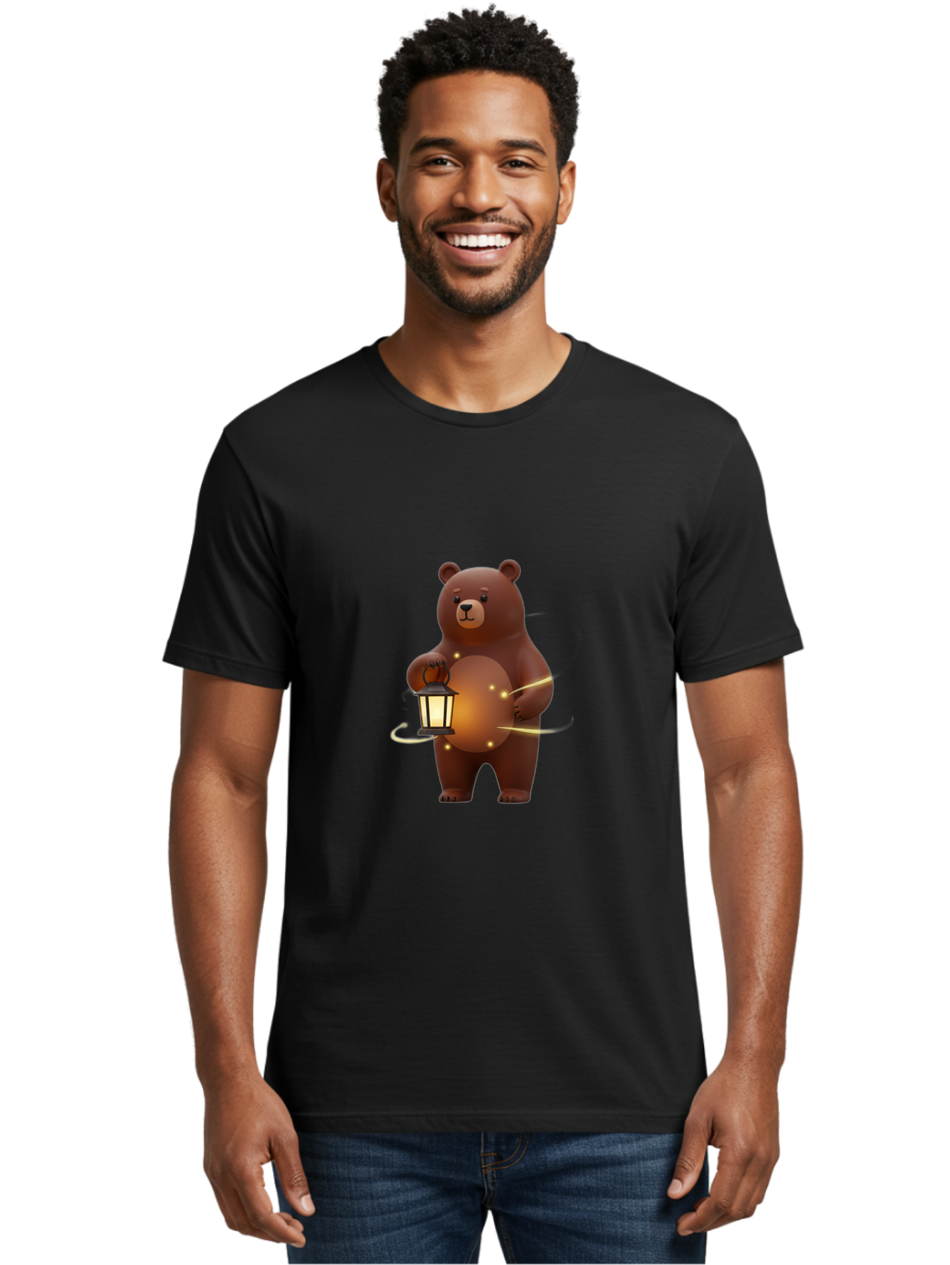 Brown-Bear-Lantern Men'S Graphic Tee, 100% Cotton, Comfortable Casual Summer Wear, Machine Washable, Vintage Camera, Old Camera, Antique Camera, Black Camera, Classic Photography, Photography Equipment, Nostalgic Device, Film Camera, Bae923