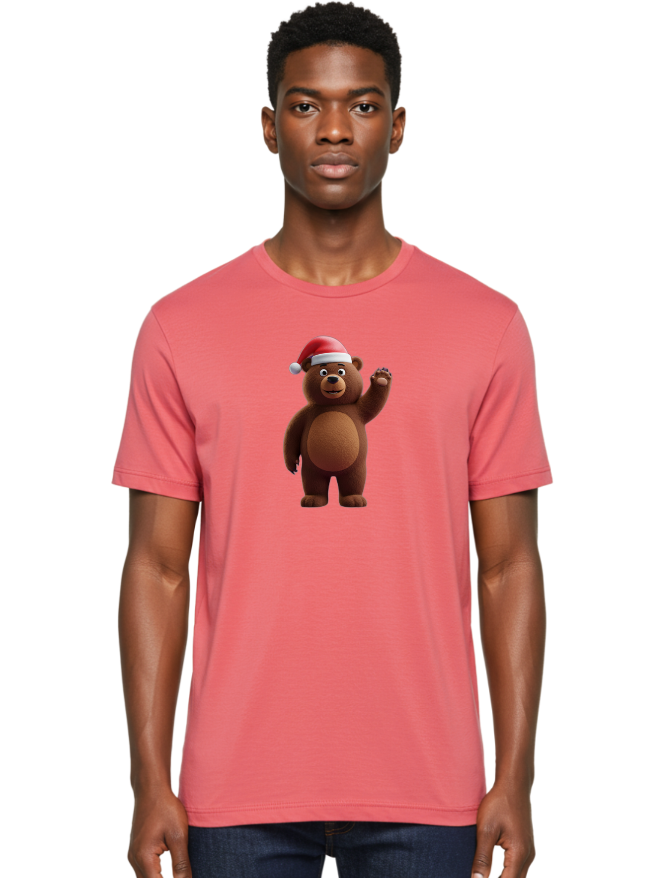 Brown-Bear-Santa-Hat-1 Men'S Graphic Tee, 100% Cotton, Comfortable Casual Summer Wear, Machine Washable, Vintage Camera, Old Camera, Antique Camera, Black Camera, Classic Photography, Photography Equipment, Nostalgic Device, Film Camera, Bae924