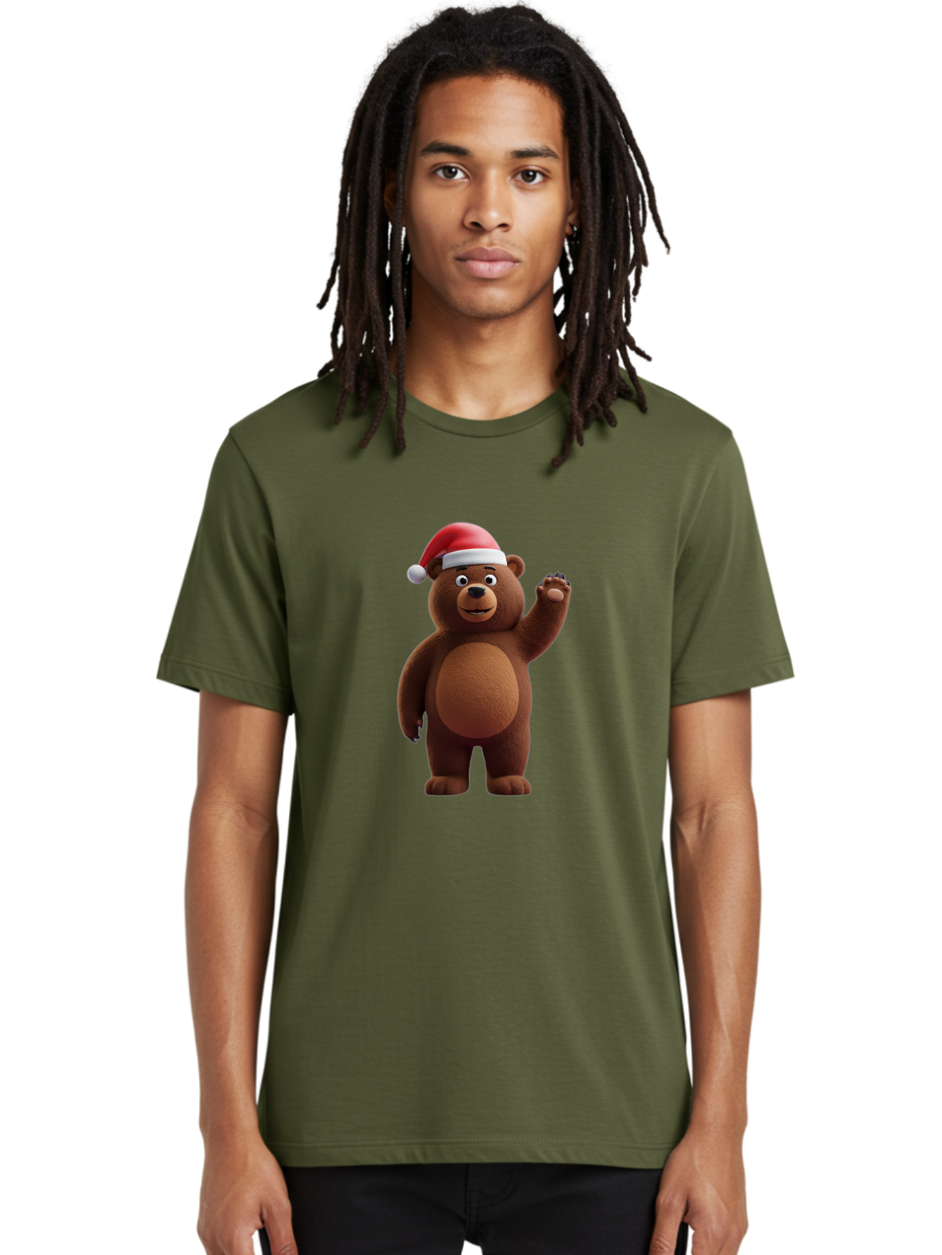 Brown-Bear-Santa-Hat-1 Men'S Graphic Tee, 100% Cotton, Comfortable Casual Summer Wear, Machine Washable, Vintage Camera, Old Camera, Antique Camera, Black Camera, Classic Photography, Photography Equipment, Nostalgic Device, Film Camera, Bae924