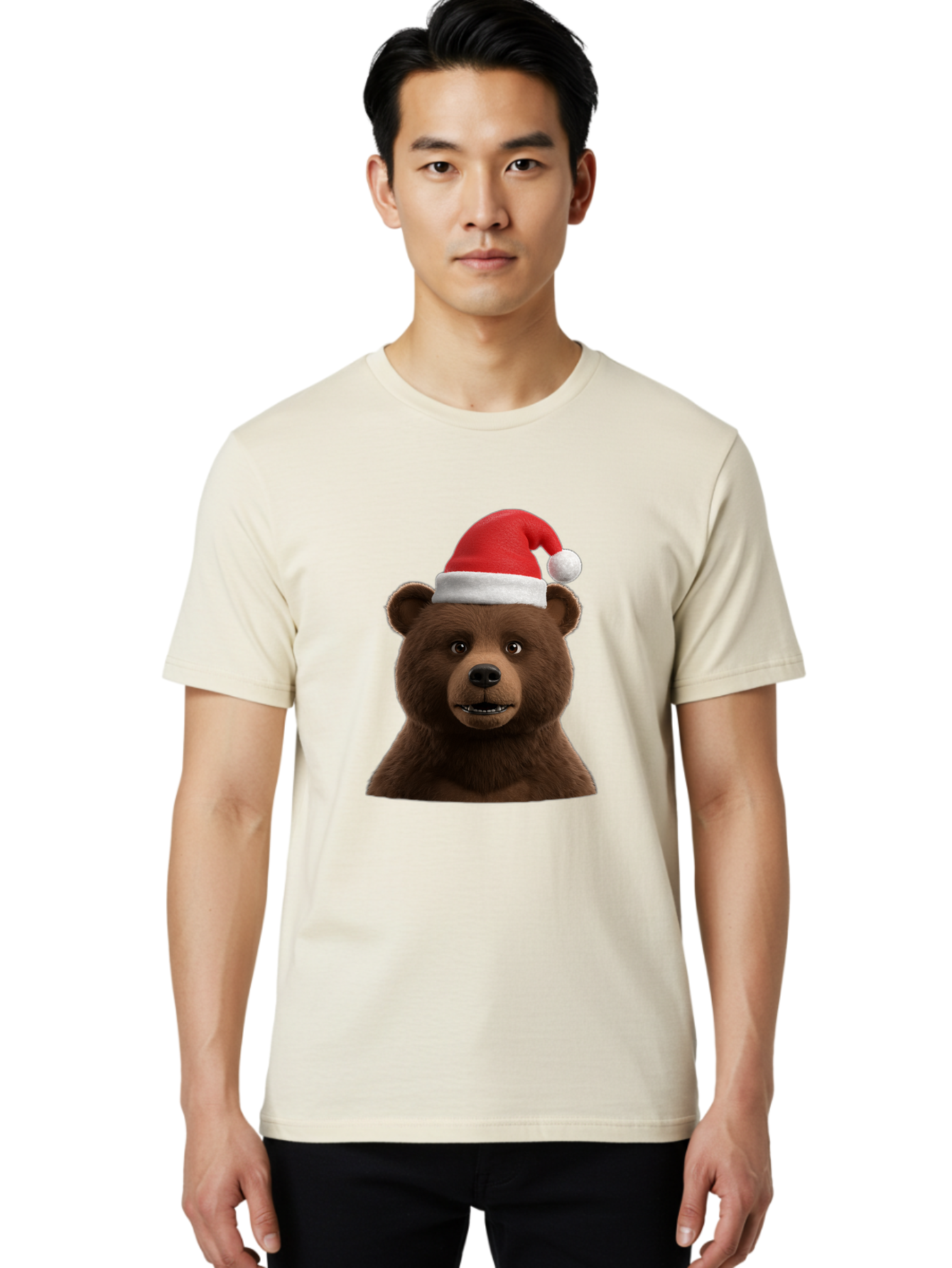 Brown-Bear-Santa-Hat Men'S Graphic Tee, 100% Cotton, Comfortable Casual Summer Wear, Machine Washable, Vintage Camera, Old Camera, Antique Camera, Black Camera, Classic Photography, Photography Equipment, Nostalgic Device, Film Camera, Bae925