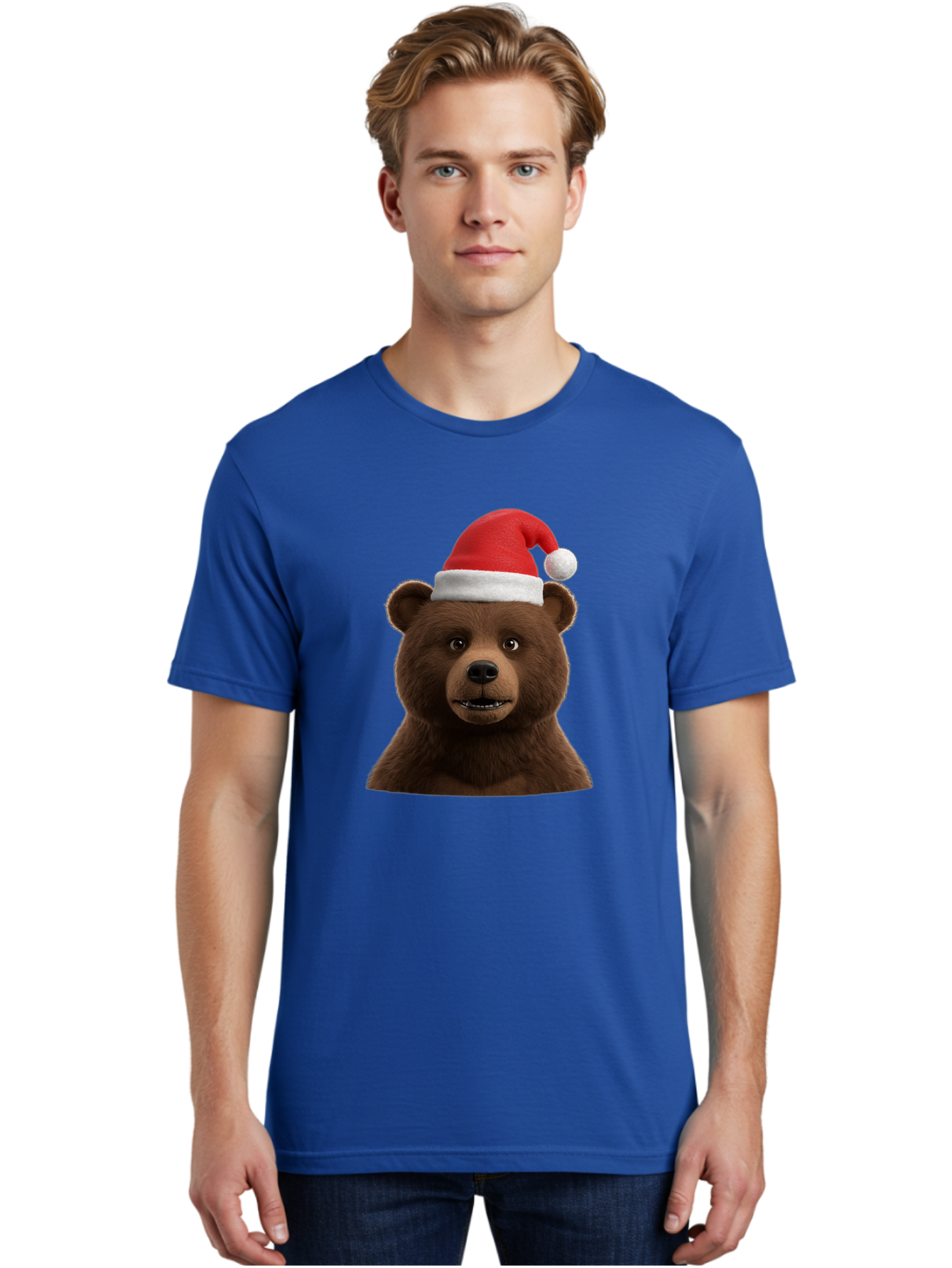 Brown-Bear-Santa-Hat Men'S Graphic Tee, 100% Cotton, Comfortable Casual Summer Wear, Machine Washable, Vintage Camera, Old Camera, Antique Camera, Black Camera, Classic Photography, Photography Equipment, Nostalgic Device, Film Camera, Bae925