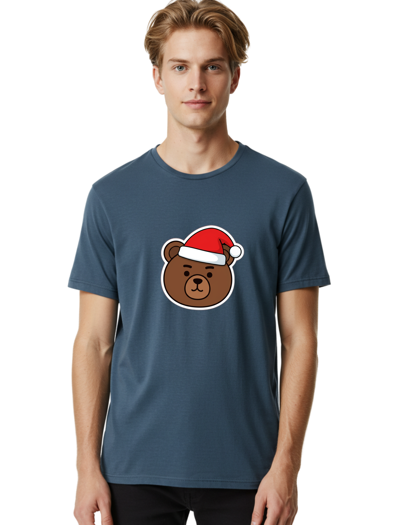 Brown-Bear-Wearing-Christmas-Hat Men'S Graphic Tee, 100% Cotton, Comfortable Casual Summer Wear, Machine Washable, Vintage Camera, Old Camera, Antique Camera, Black Camera, Classic Photography, Photography Equipment, Nostalgic Device, Bae926
