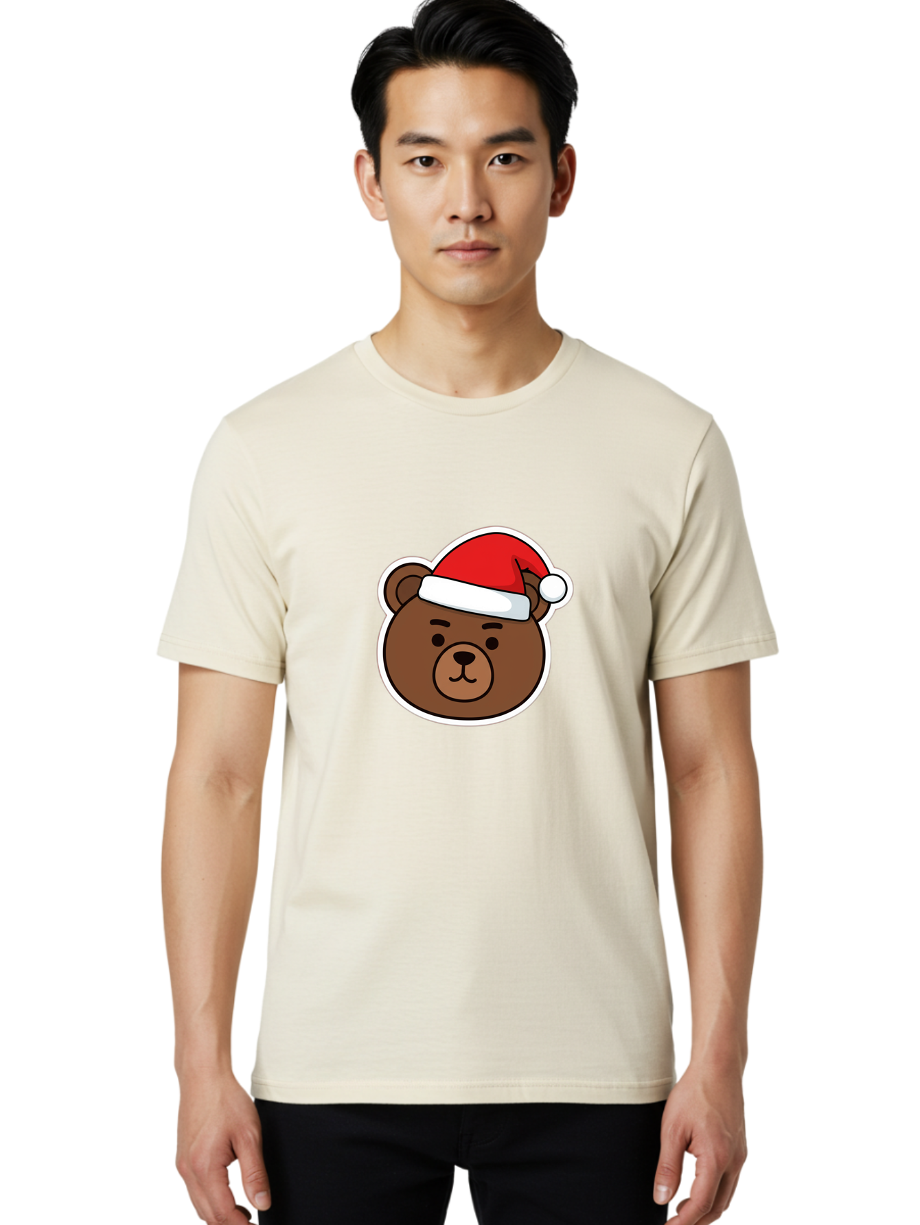 Brown-Bear-Wearing-Christmas-Hat Men'S Graphic Tee, 100% Cotton, Comfortable Casual Summer Wear, Machine Washable, Vintage Camera, Old Camera, Antique Camera, Black Camera, Classic Photography, Photography Equipment, Nostalgic Device, Bae926