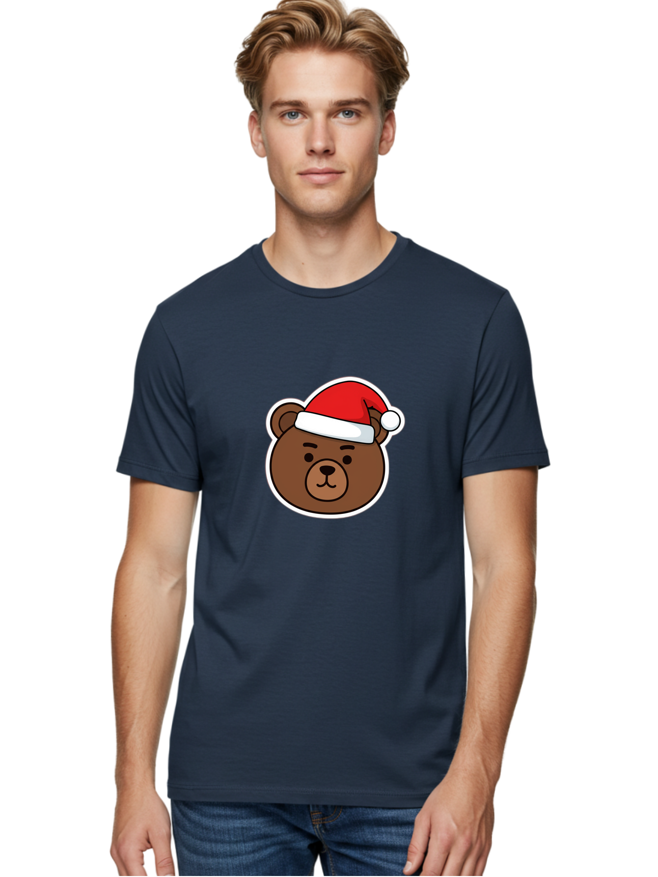 Brown-Bear-Wearing-Christmas-Hat Men'S Graphic Tee, 100% Cotton, Comfortable Casual Summer Wear, Machine Washable, Vintage Camera, Old Camera, Antique Camera, Black Camera, Classic Photography, Photography Equipment, Nostalgic Device, Bae926