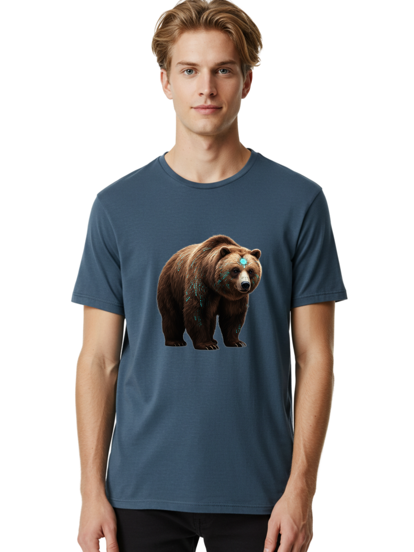 Brown-Bear-With-Blue-Markings Men'S Graphic Tee, 100% Cotton, Comfortable Casual Summer Wear, Machine Washable, Vintage Camera, Old Camera, Antique Camera, Black Camera, Classic Photography, Photography Equipment, Nostalgic Device, Bae927