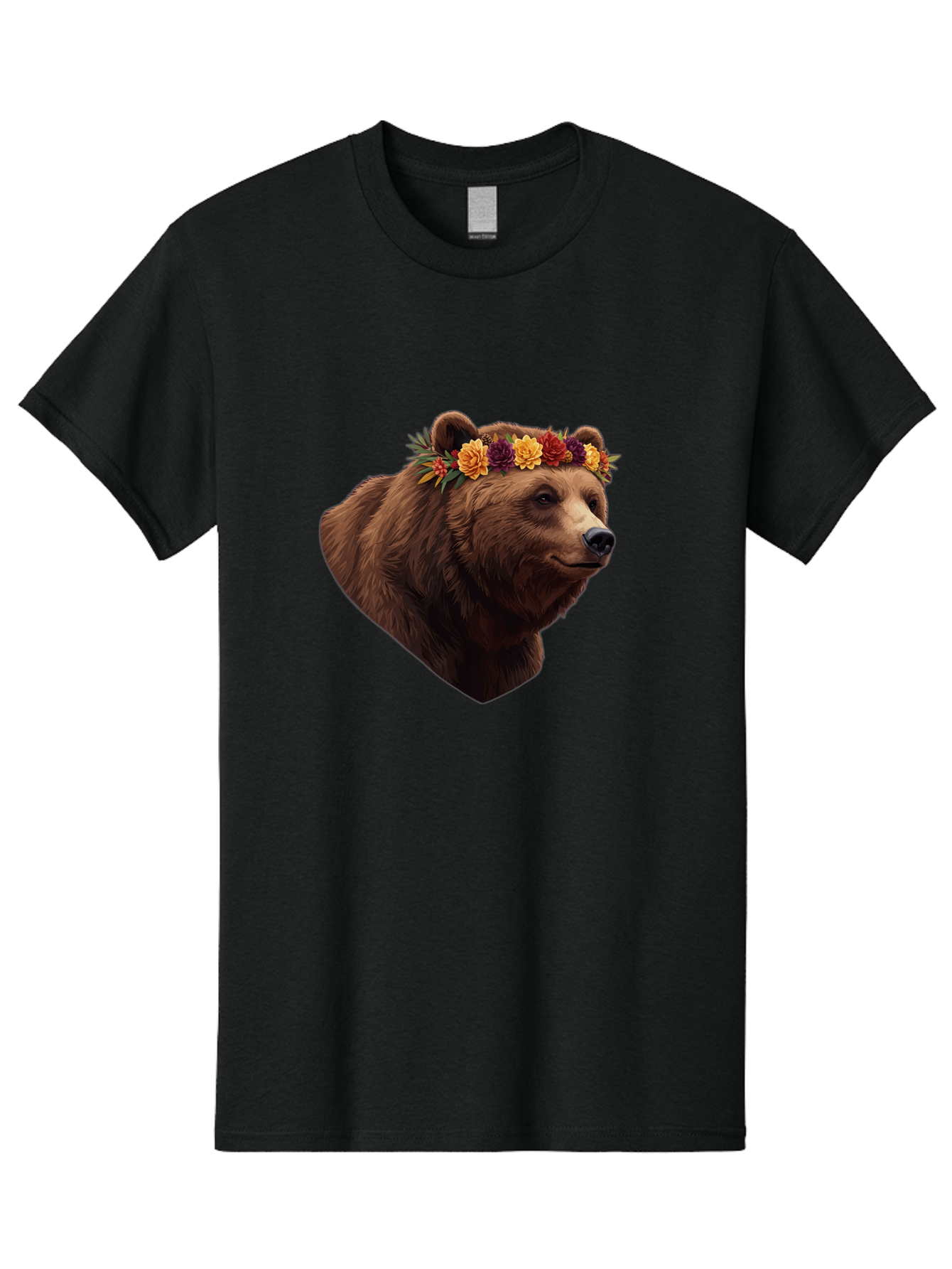 Brown-Bear-With-Flower-Crown Men'S Graphic Tee, 100% Cotton, Comfortable Casual Summer Wear, Machine Washable, Vintage Camera, Old Camera, Antique Camera, Black Camera, Classic Photography, Photography Equipment, Nostalgic Device, Film Camera, Bae928