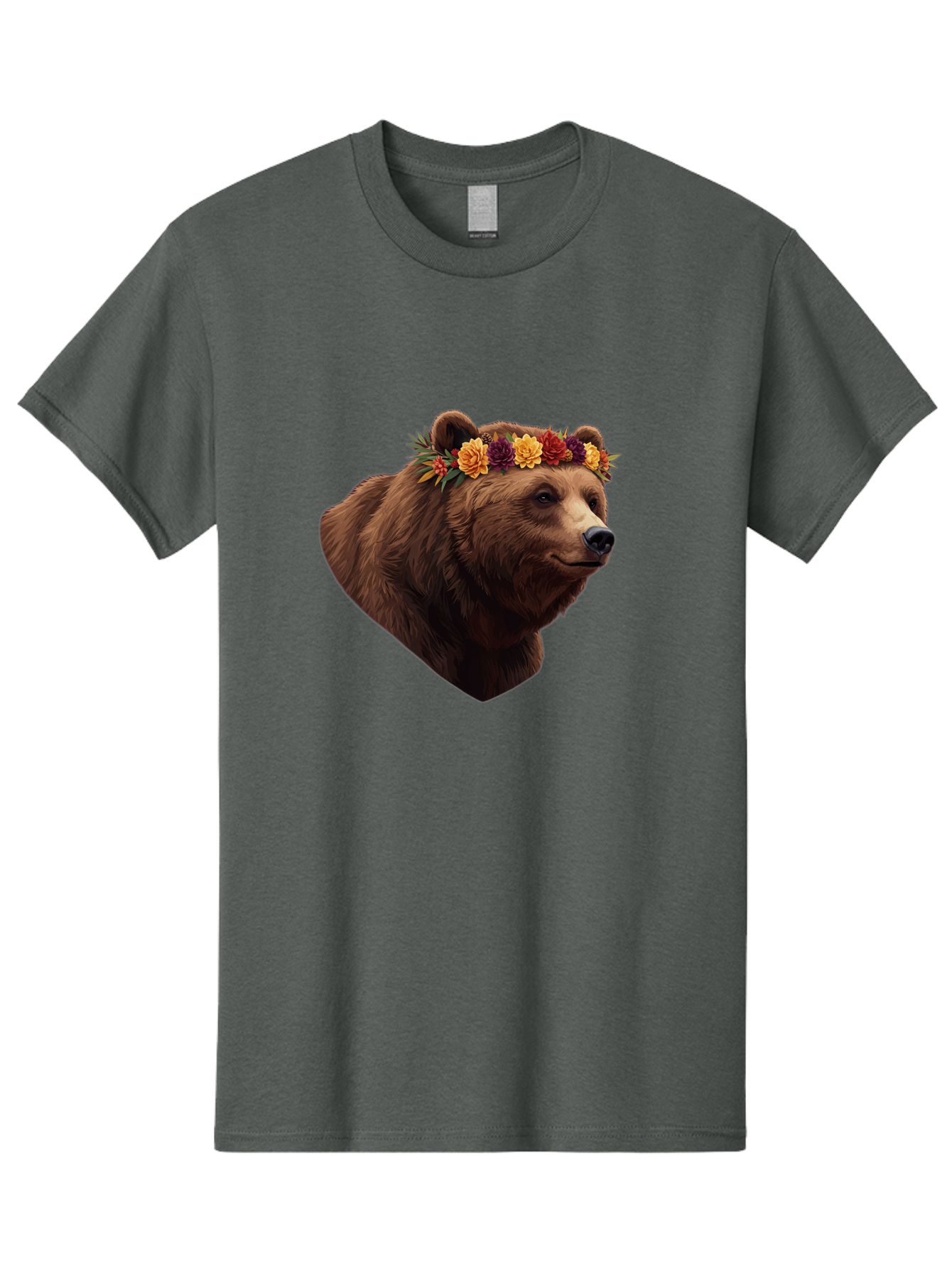 Brown-Bear-With-Flower-Crown Men'S Graphic Tee, 100% Cotton, Comfortable Casual Summer Wear, Machine Washable, Vintage Camera, Old Camera, Antique Camera, Black Camera, Classic Photography, Photography Equipment, Nostalgic Device, Film Camera, Bae928