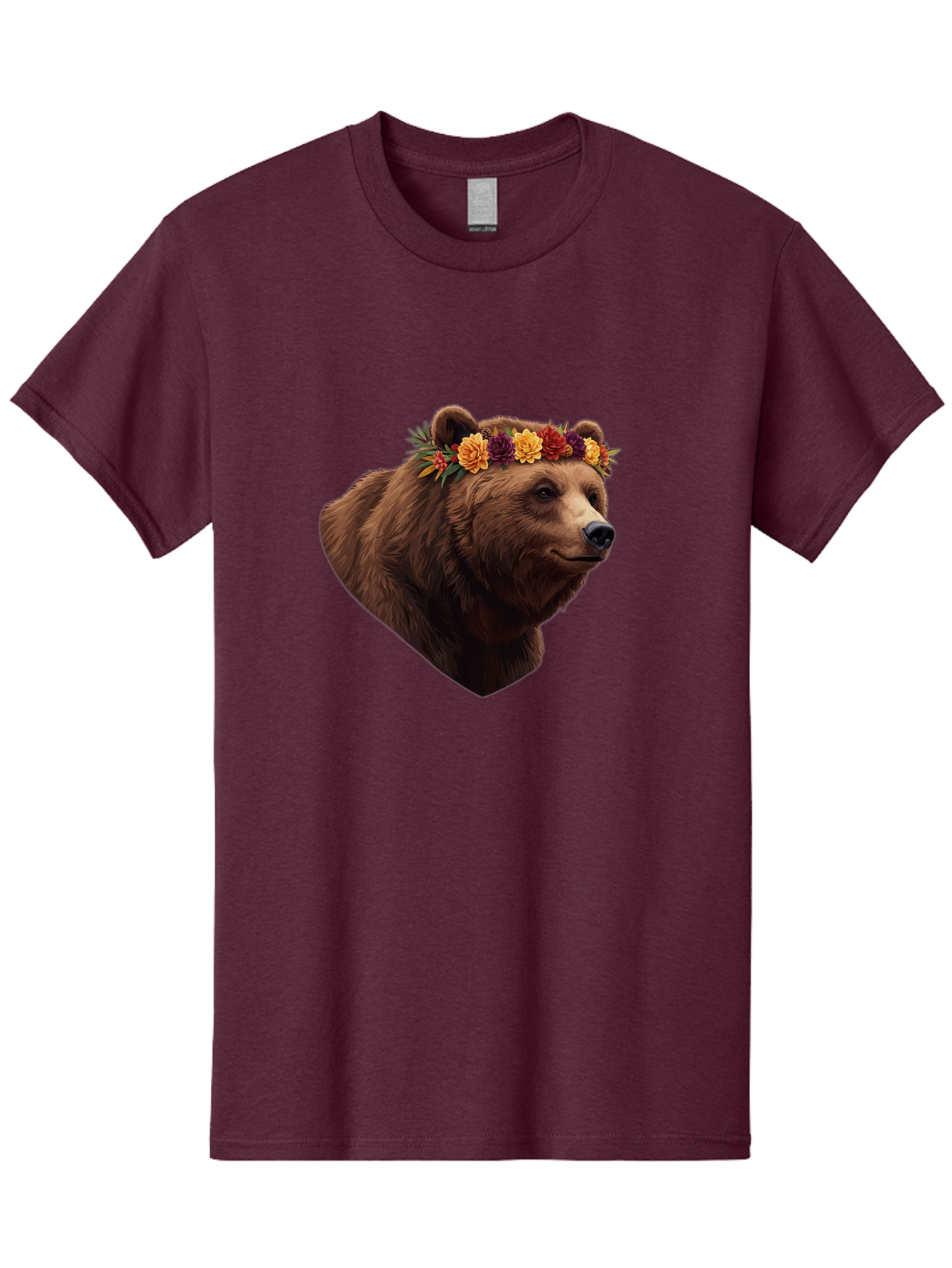 Brown-Bear-With-Flower-Crown Men'S Graphic Tee, 100% Cotton, Comfortable Casual Summer Wear, Machine Washable, Vintage Camera, Old Camera, Antique Camera, Black Camera, Classic Photography, Photography Equipment, Nostalgic Device, Film Camera, Bae928